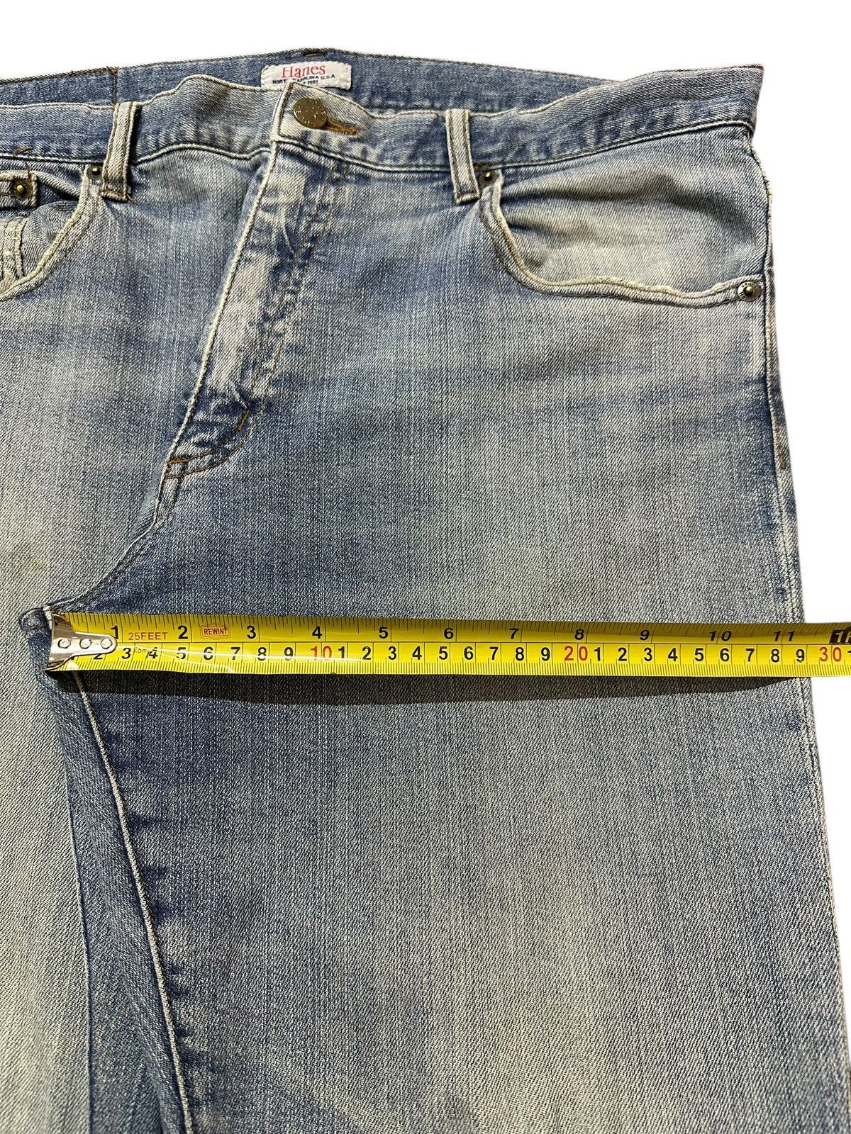 Hanes Vintage 90s Hanes Faded Wash Destroyed Distressed Jeans Size US 34 / EU 50 - 14 Thumbnail