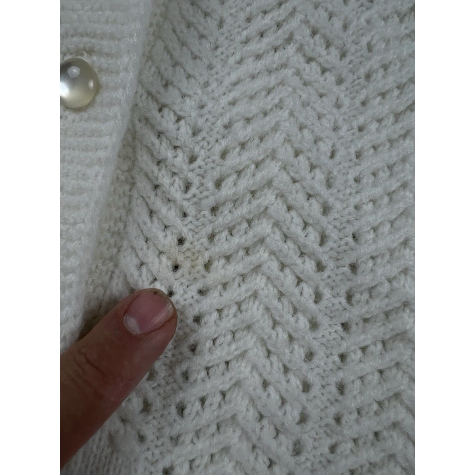 Vintage VINTAGE Billie Jo Cardigan Sweater Womens White Medium 60s Knit Button Up long sleeve Secretary/Geek 1960s Mens? Girls? Size M / US 6-8 / IT 42-44 - 5 Thumbnail