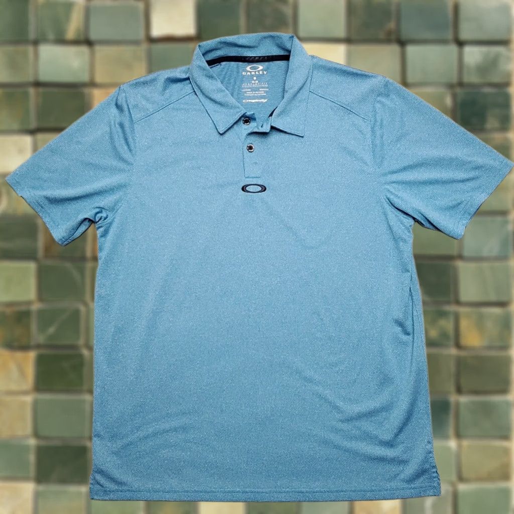 Oakley Oakley Shirt Men M blue Micro Dot Ohydrolix Polo Polyester Performance Golf Size US M / EU 48-50 / 2 - 1 Thumbnail