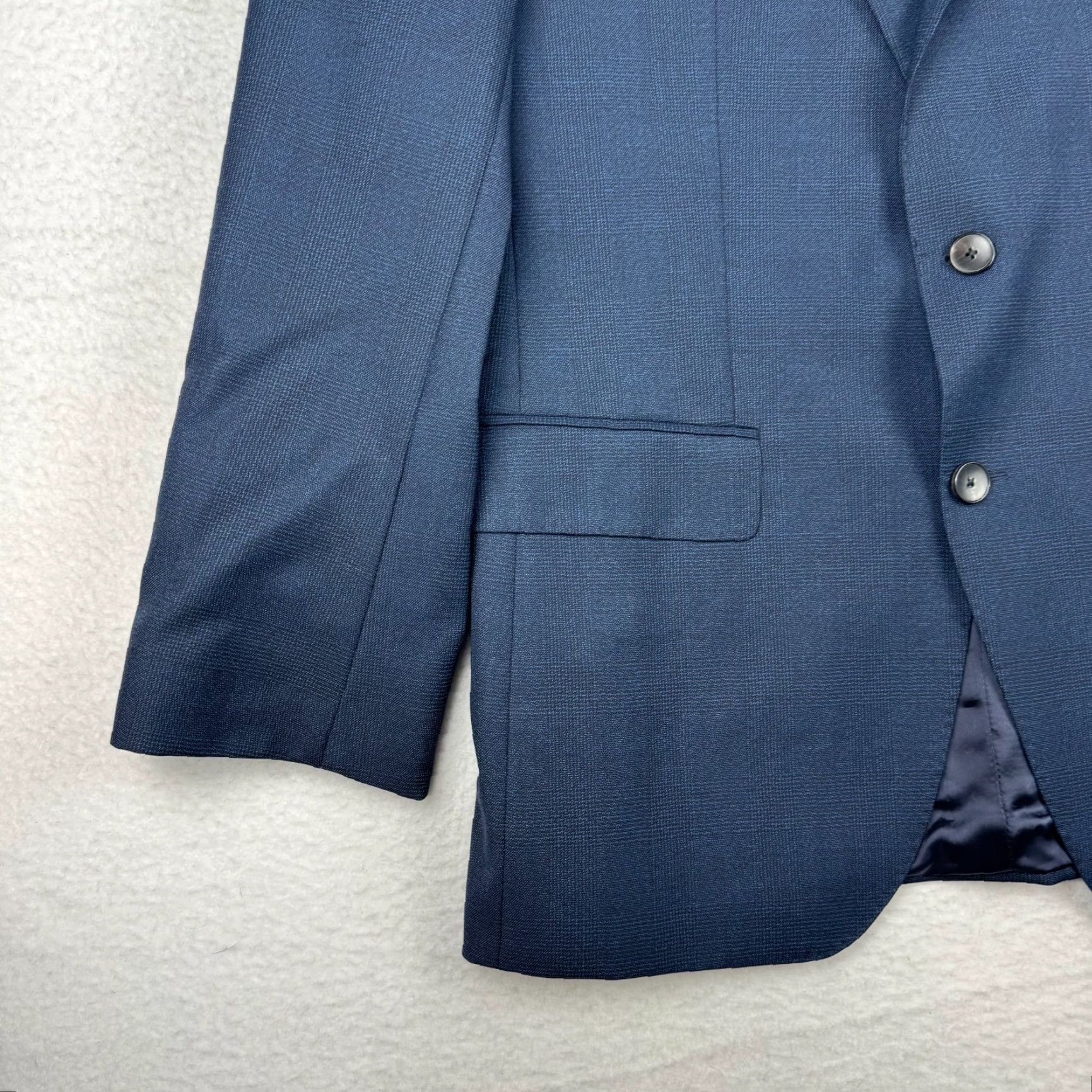 Hugo Boss VINTAGE Hugo Boss Drago Lanificio Biella Super 120 Navy Blue Suit Blazer Coat Jacket 40R Size 40R - 2 Thumbnail