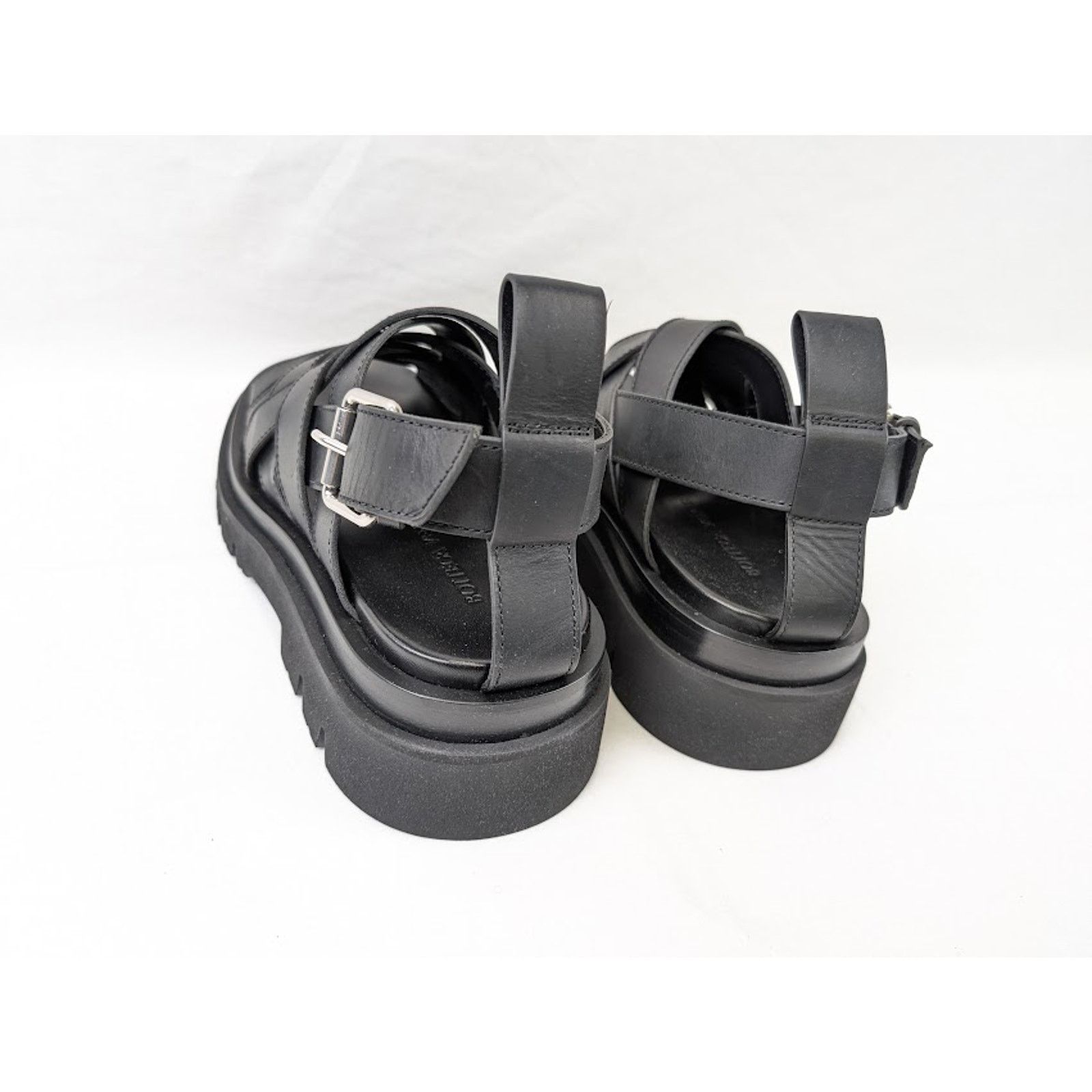 Bottega Veneta o1rshd1 Lug Sandal Military Calf in Black Size US 12 / EU 45 - 19 Thumbnail