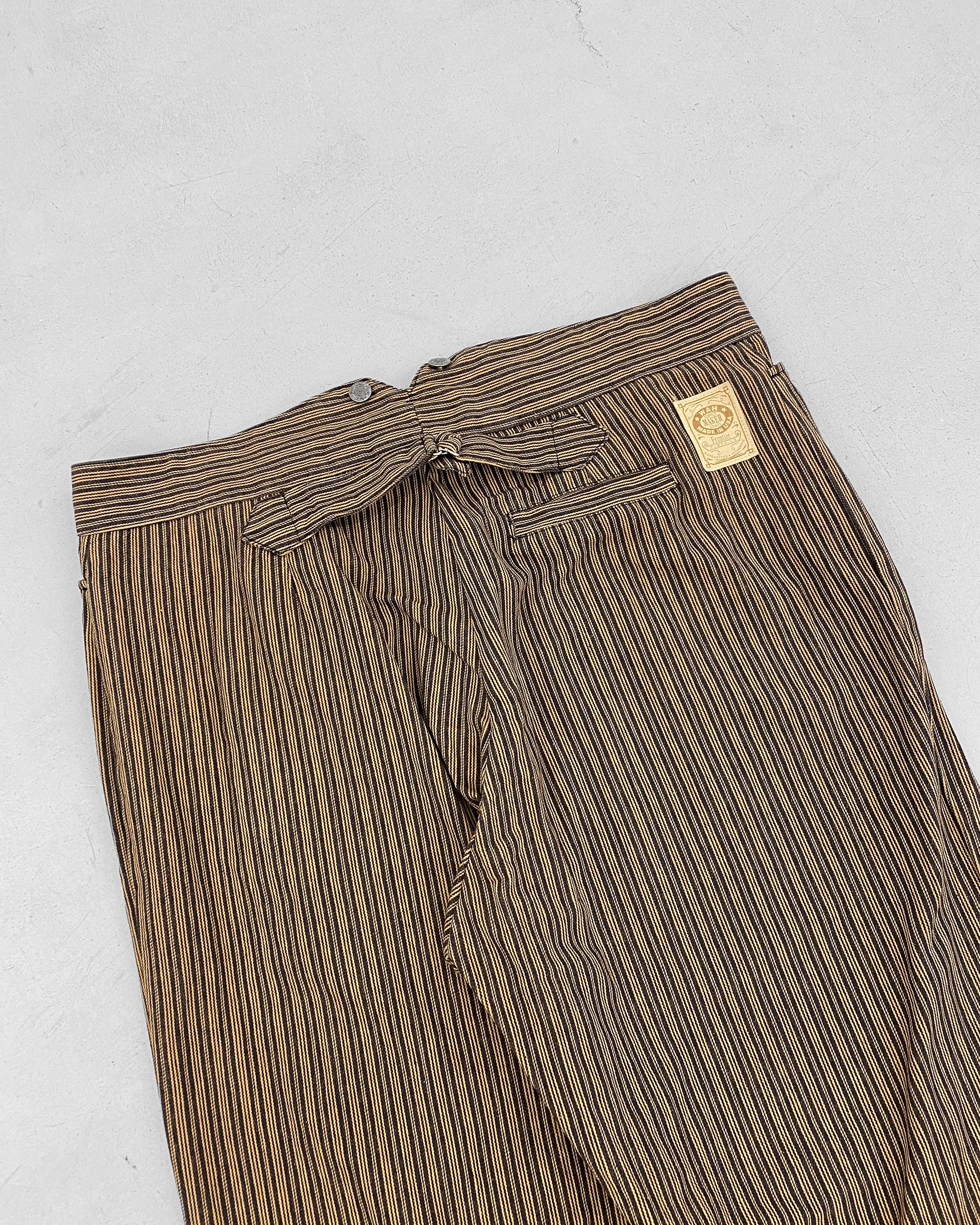 Vintage WAH Maker 1990s Made in USA Striped Buckleback Pants Size US 40 / EU 56 - 2 Thumbnail