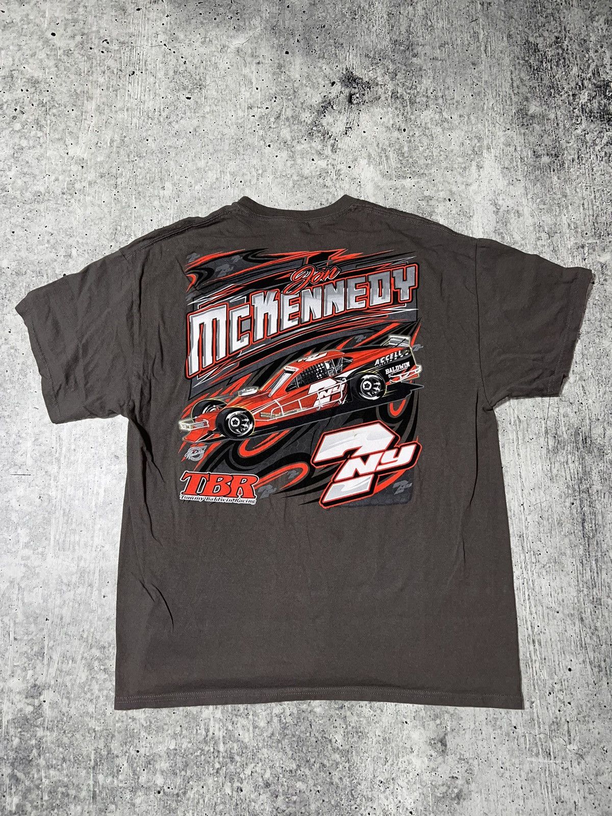 NASCAR Vintage Y2K Jon McKennedy Nascar Graphic Tee Size US XL / EU 56 / 4 - 1 Thumbnail