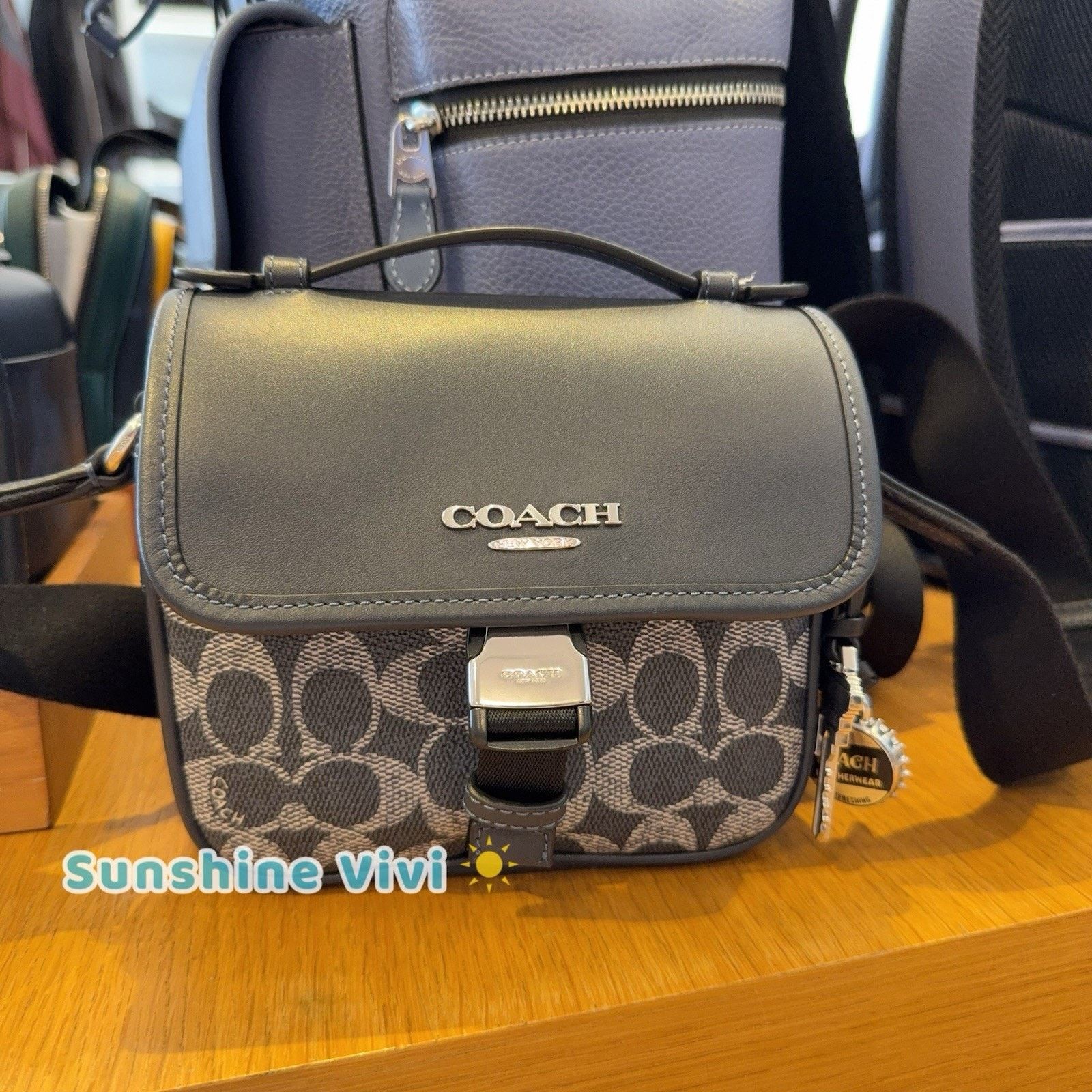Coach NWT COACH Racer Crossbody bag charms ceb25 DENIM/CHALK Size ONE SIZE - 3 Thumbnail