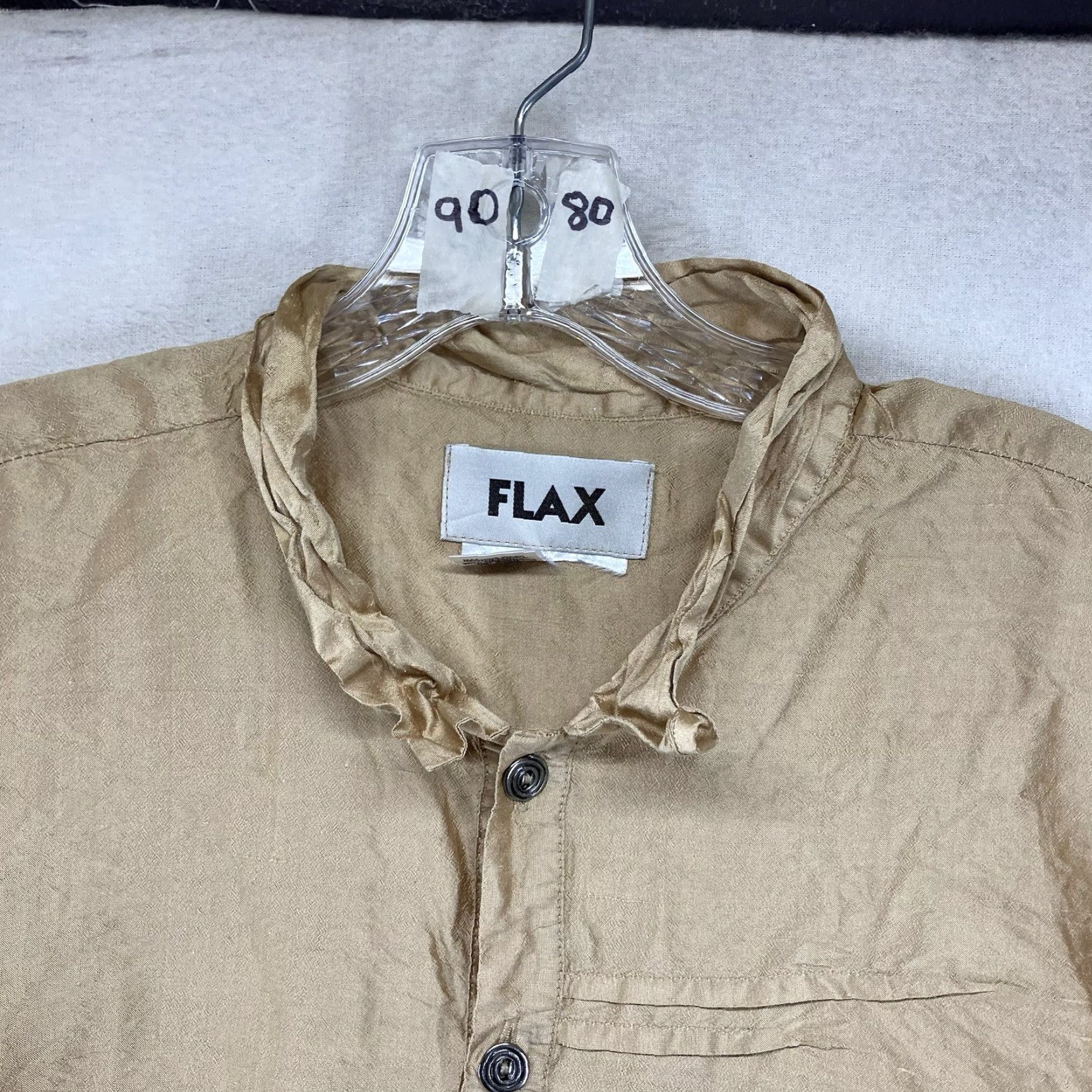 FLAX VINTAGE FLAX Blouse Long Sleeve Casual Women's Size S Gold Silk Lagenlook 90s Bohemian Size S / US 4 / IT 40 - 4 Thumbnail