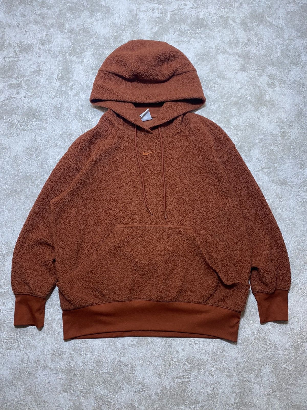 Nike Nike Centre Swoosh Sherpa Fleece Hoodie – Burnt Orange Size US S / EU 44-46 / 1 - 1 Thumbnail