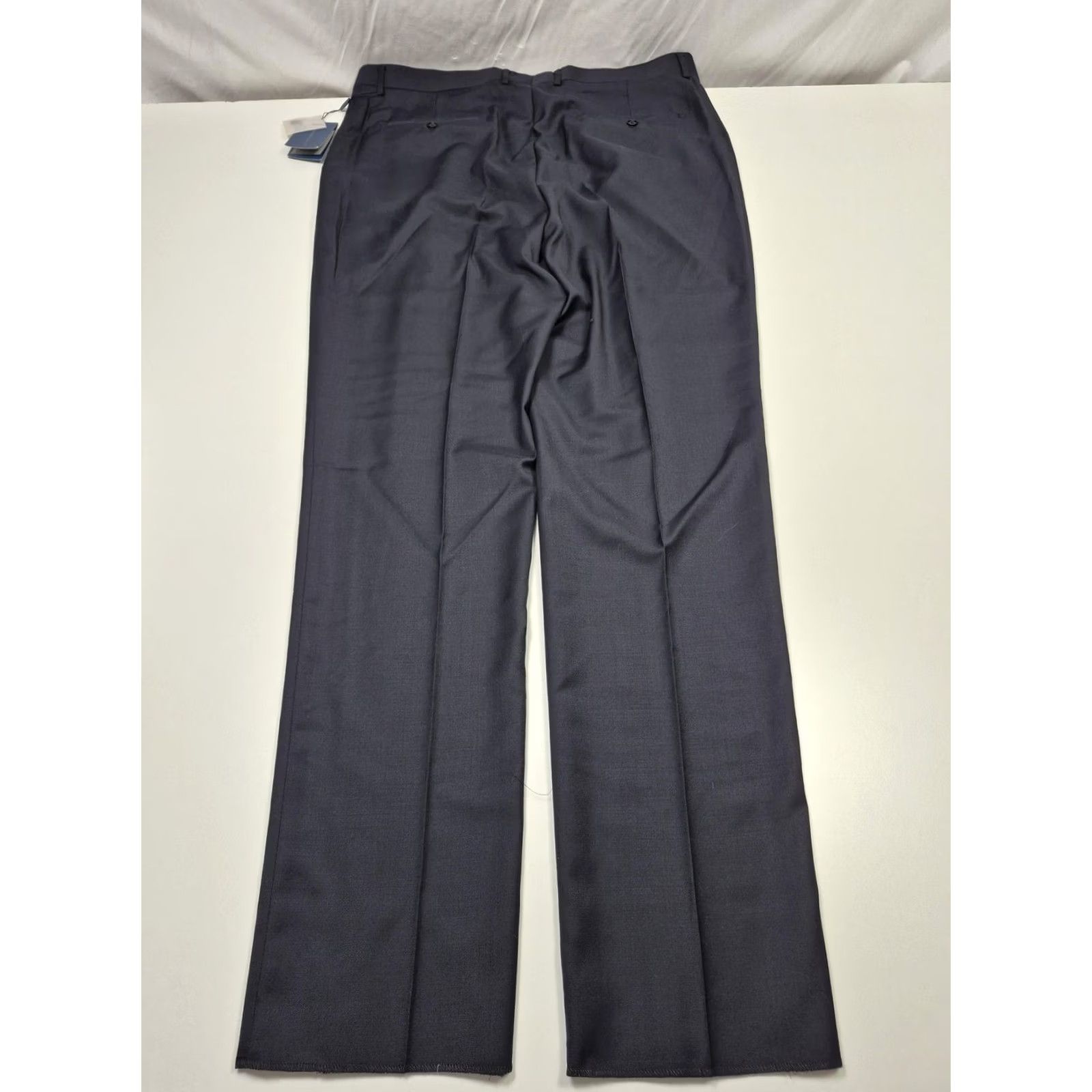 Valentino Leonardo Valenti Suit Pants Mens 40x34 Blue Wool Flat Front Unhemmed NWT 2 Piece Formal Wool Dress Pants Mens Blue 40W/40 Size 40R - 6 Thumbnail