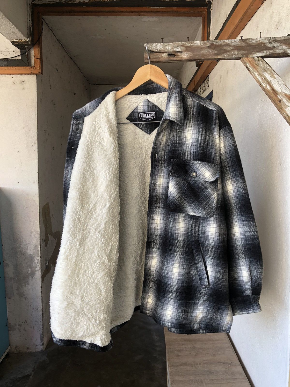 Japanese Brand Vintage Collins International Flannel Inner Fleece Size US L / EU 52-54 / 3 - 15 Thumbnail
