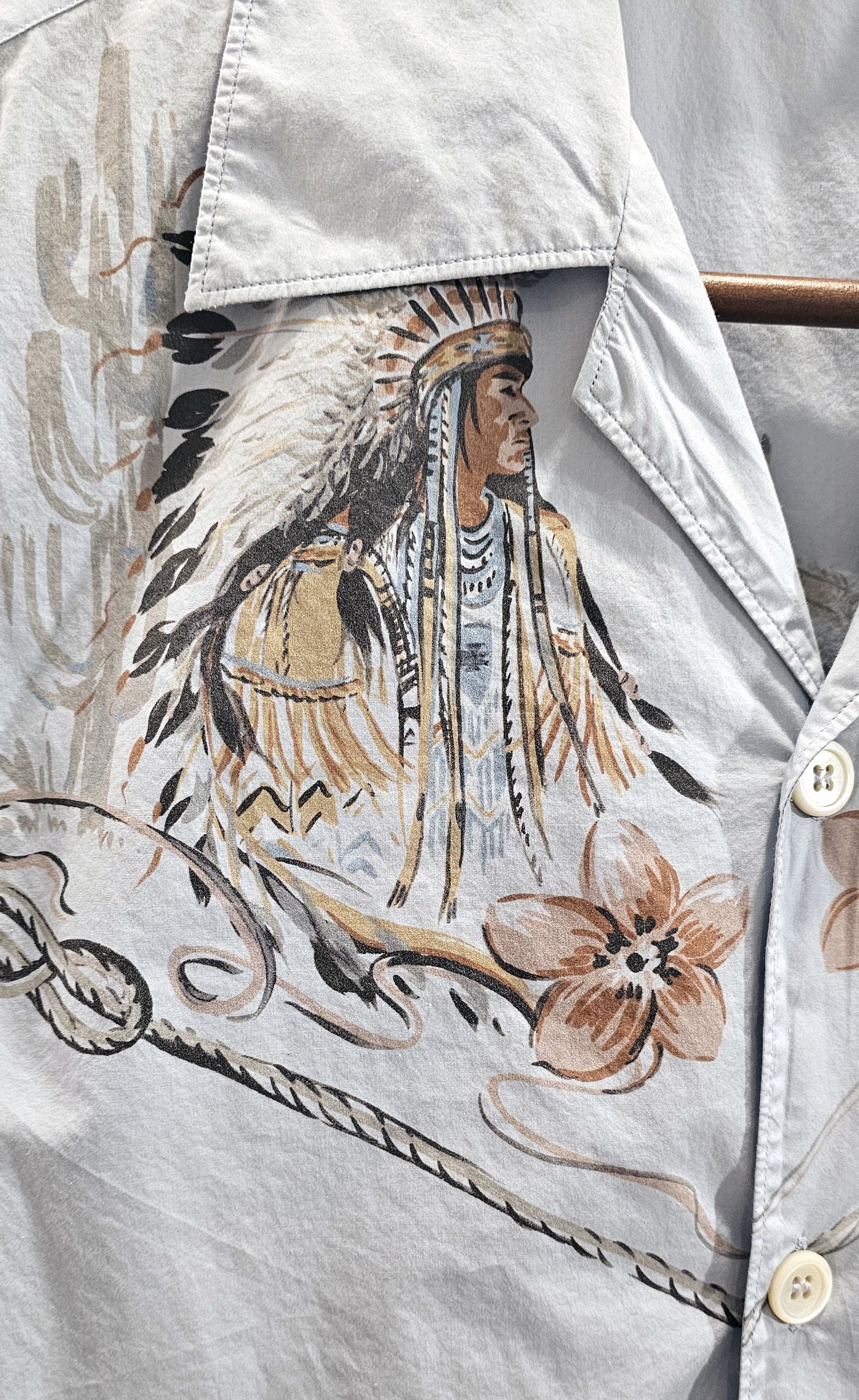 Prada Native Cowboy Print Camp Collar Shirt Size US S / EU 44-46 / 1 - 3 Thumbnail