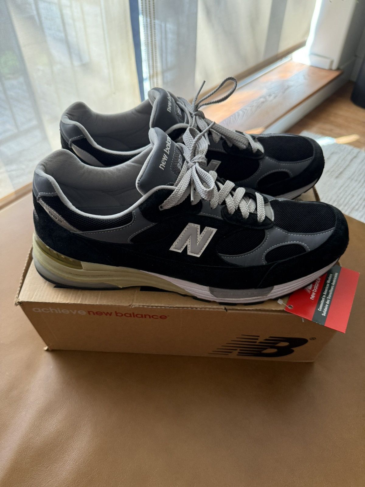 New Balance 992 992BK Size 15 Black Grey