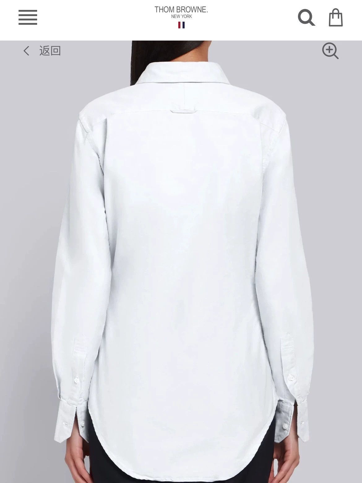 Thom Browne TB Women's Classic Tricolor Placket White Shirt Size40 Size S / US 4 / IT 40 - 8 Thumbnail