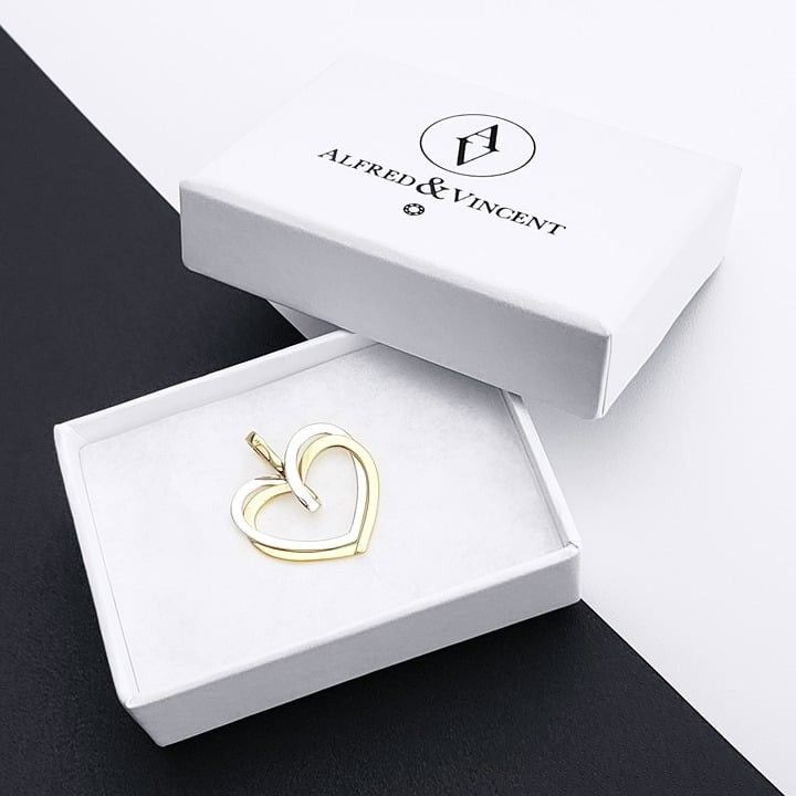 Other Double Heart Love Charm Real 14k Yellow White Gold Pendant Size ONE SIZE - 2 Thumbnail