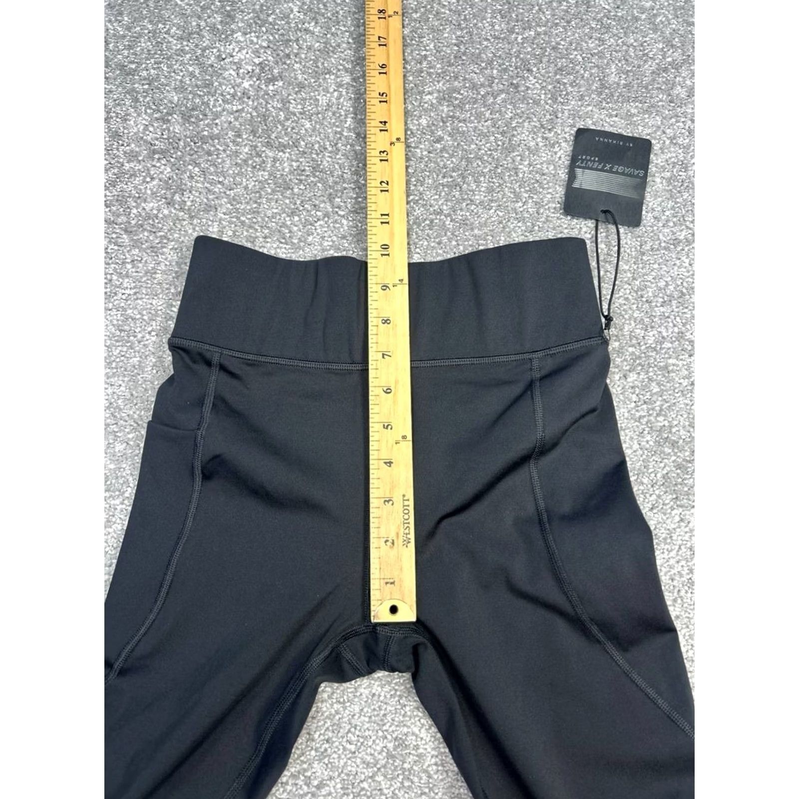 Vintage Savage X Fenty Leggings Women Small Black Stretch Mid Rise Sports By Rihanna Size 28" / US 6 / IT 42 - 5 Thumbnail