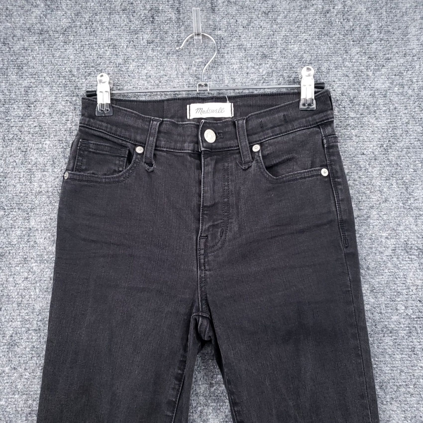 Madewell Madewell Jeans Womens 25 Gray Skinny Stretch High Riser Dark Wash Zip Fly Denim Size 42" / US 20 - 3 Thumbnail