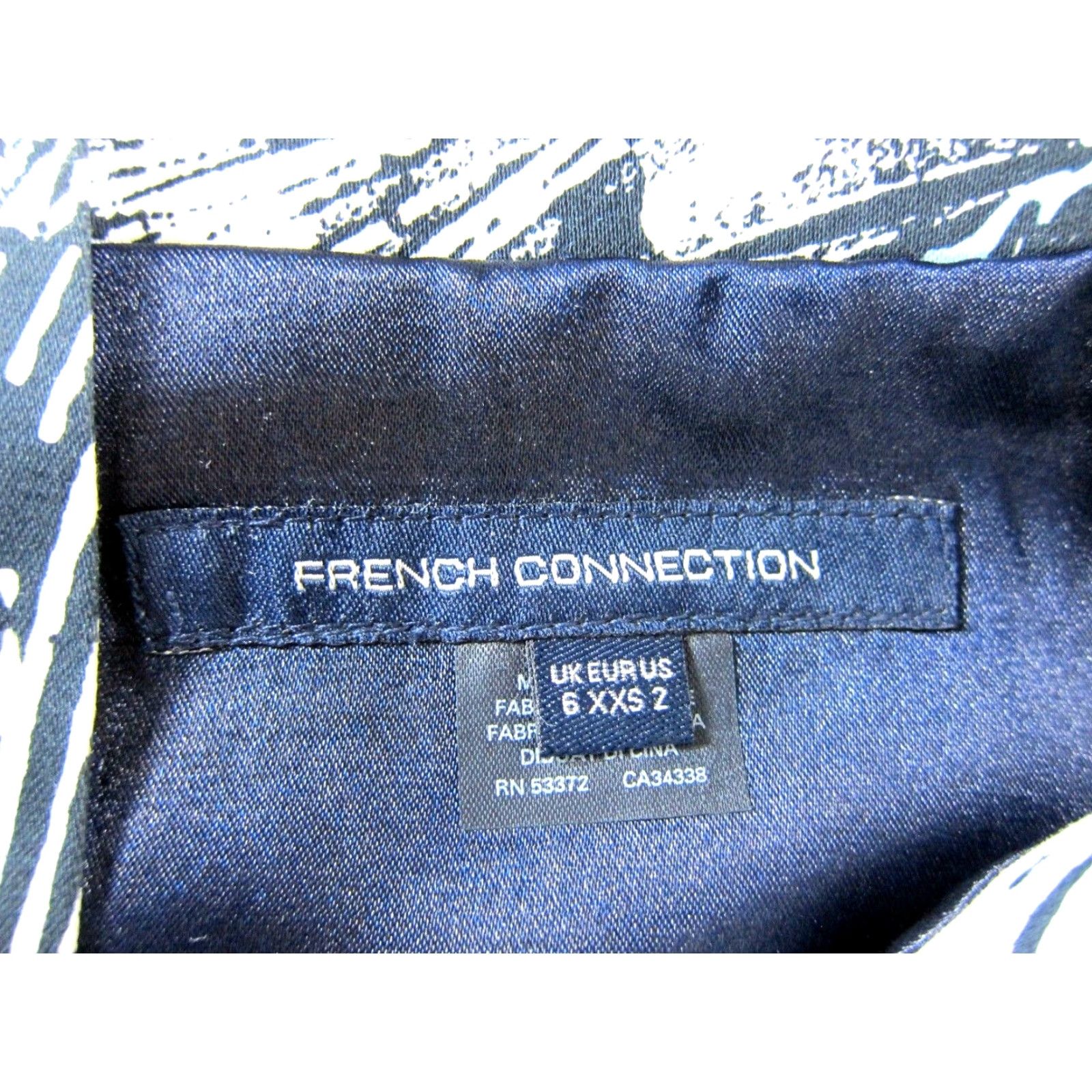 French Connection French Connection Women Dress Cap Sleeve Floral Sheath Blue White Brown 2 Size XS / US 0-2 / IT 36-38 - 4 Thumbnail