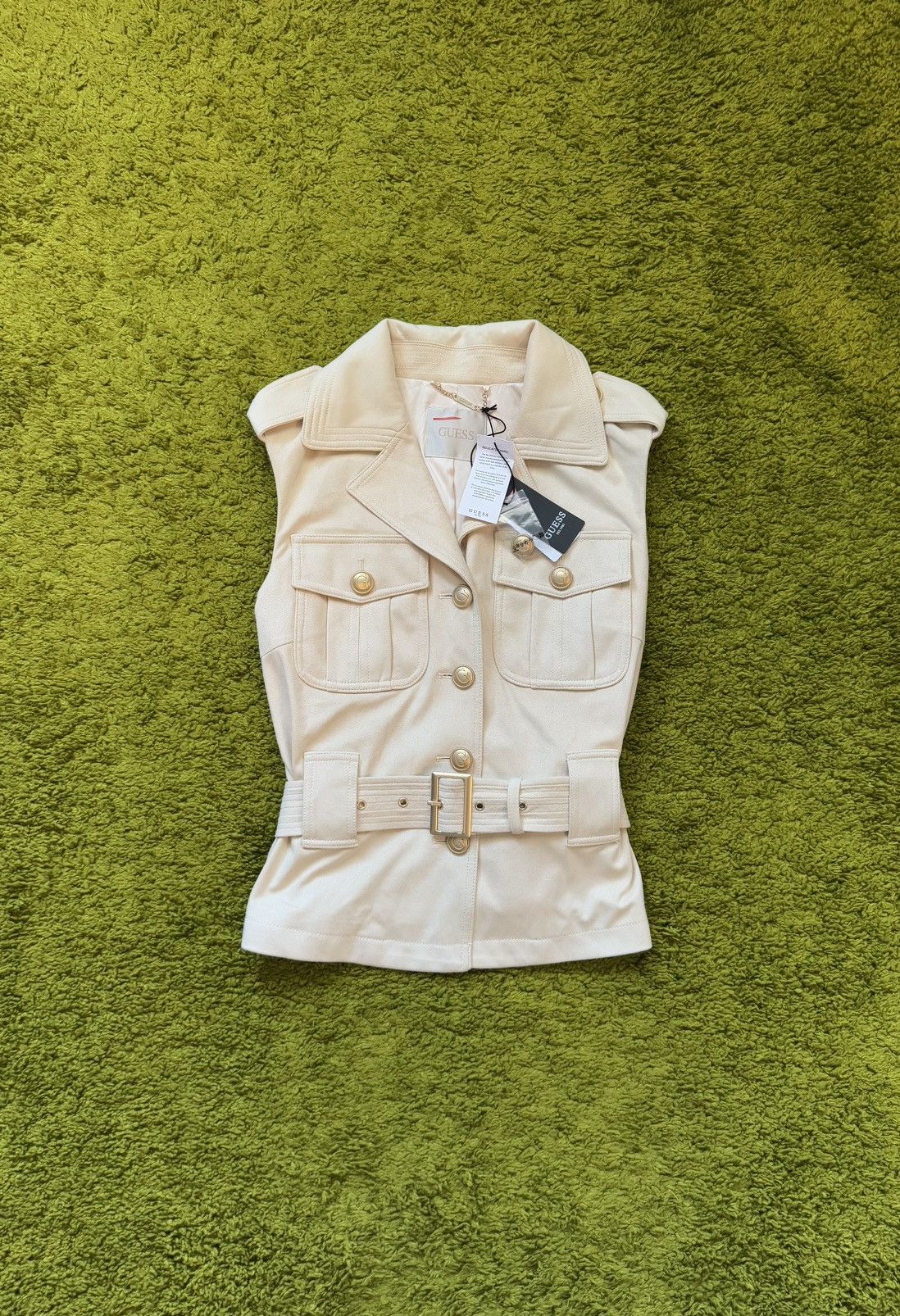 Guess NWT oldmoney style belted vest gilet