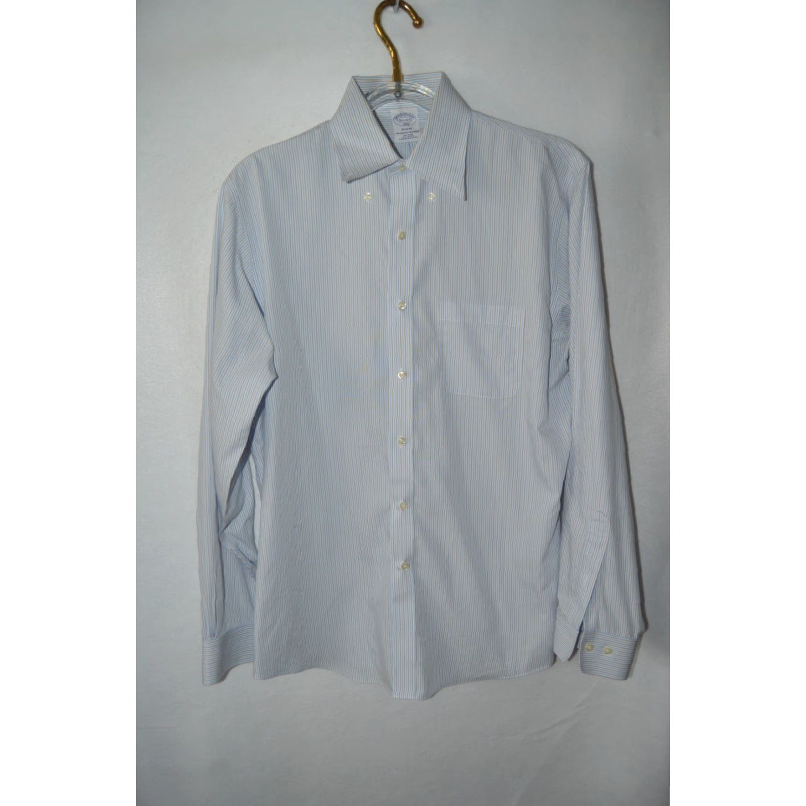 Brooks Brothers Brooks Brothers Dress Shirt L/S Regent Stripe Blue SZ 16.5 Regular Men’s High-Quality Button-Down Collar Size 46R - 2 Thumbnail