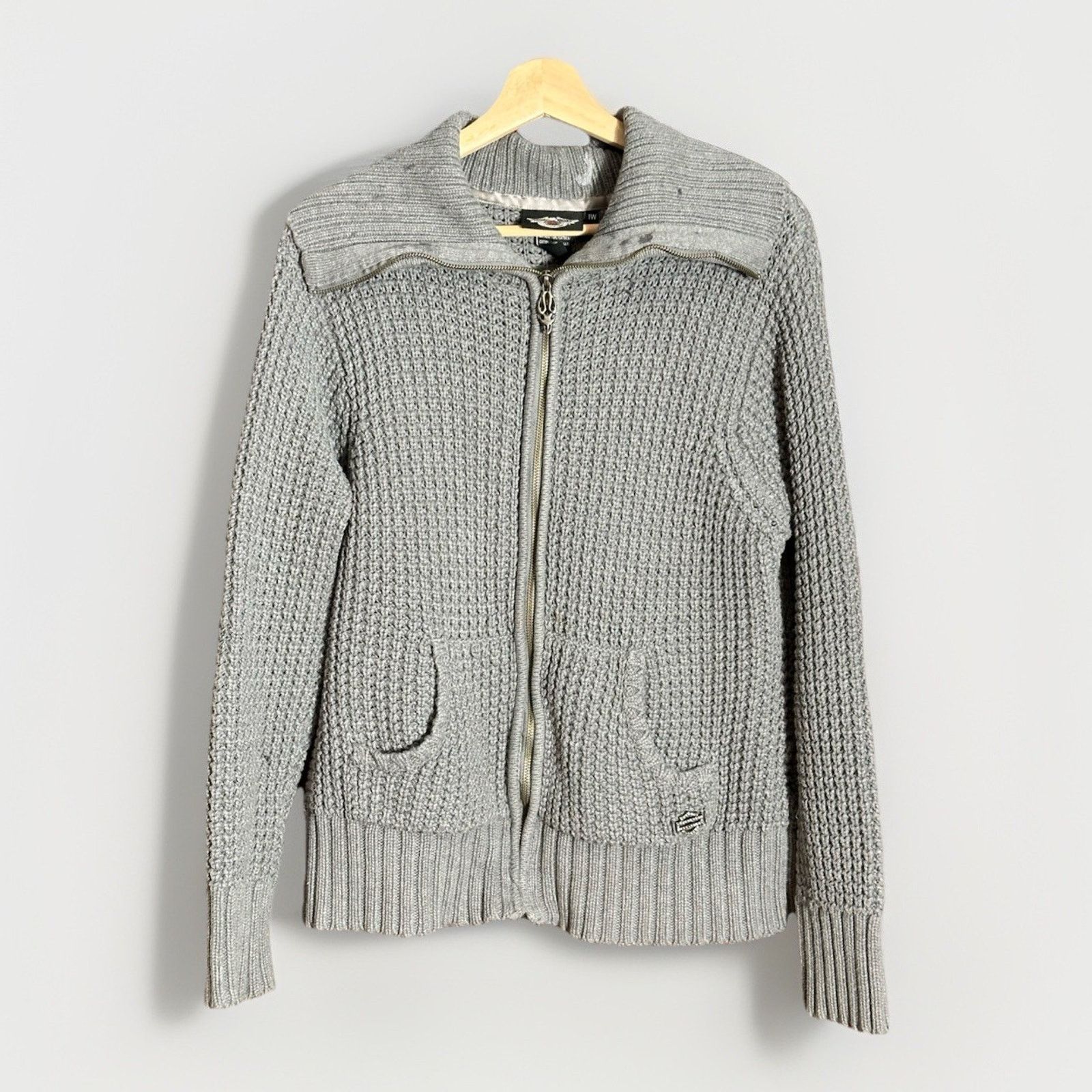 Harley Davidson Harley-Davidson Zip Front Sweater Jacket Gray 1X Size XL / US 12-14 / IT 48-50 - 1 Thumbnail