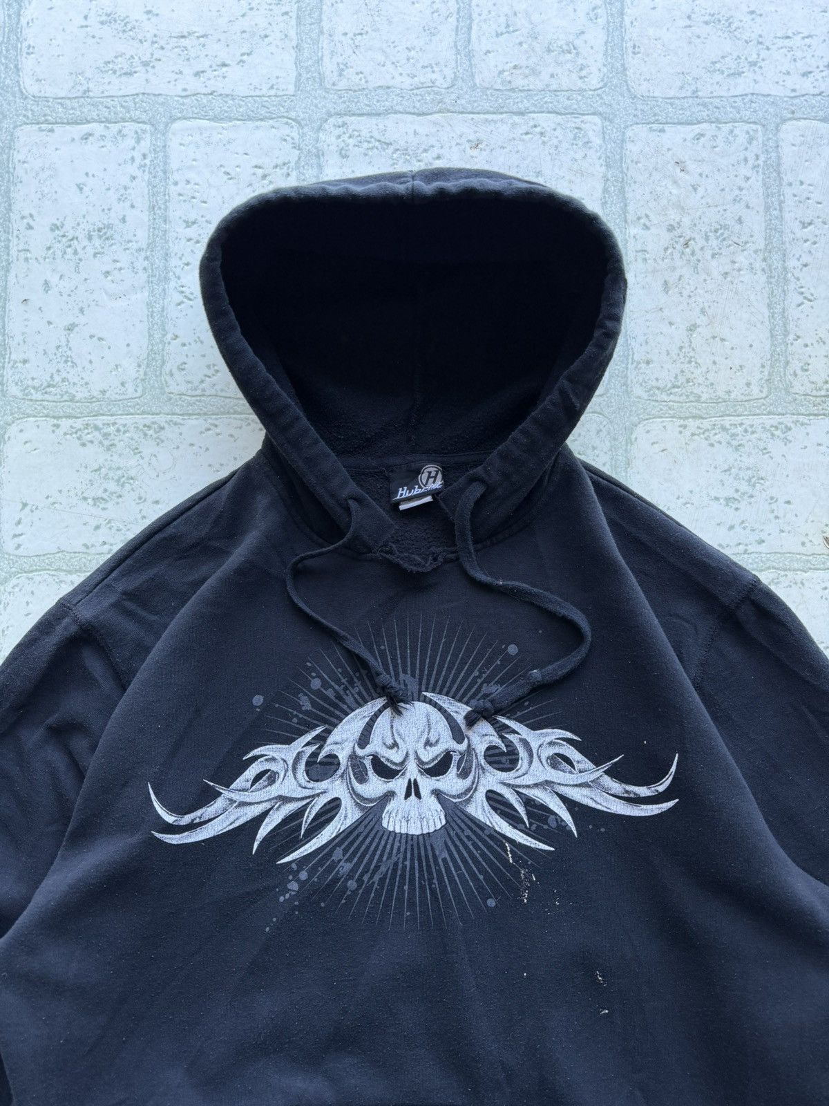 Vintage Y2K Crazy JNCO Style Thrashed Skull Hoodie Size US L / EU 52-54 / 3 - 3 Thumbnail