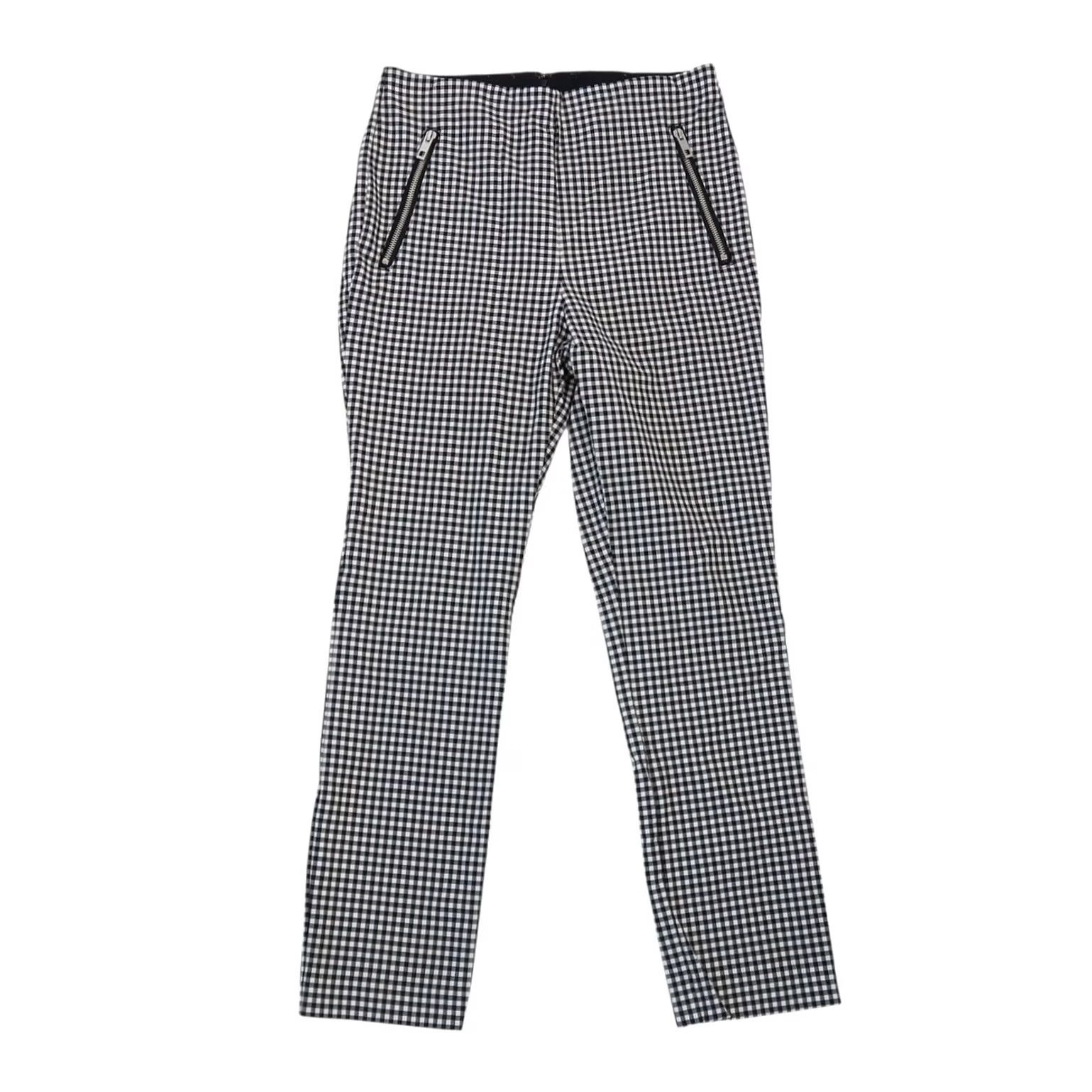 Rag & Bone Rag & Bone Black and White Gingham Check Plaid High Rise Slim Fit Pants 6 Women Regular Inseam 27 Color Black Fall Spring Business Casual Workwear Size 28" / US 6 / IT 42 - 2 Thumbnail