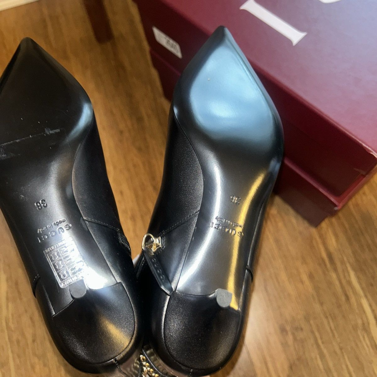 Gucci Gucci Signoria Black Leather Knee-High Boots 4.5cm Size US 6 / IT 36 - 10 Thumbnail
