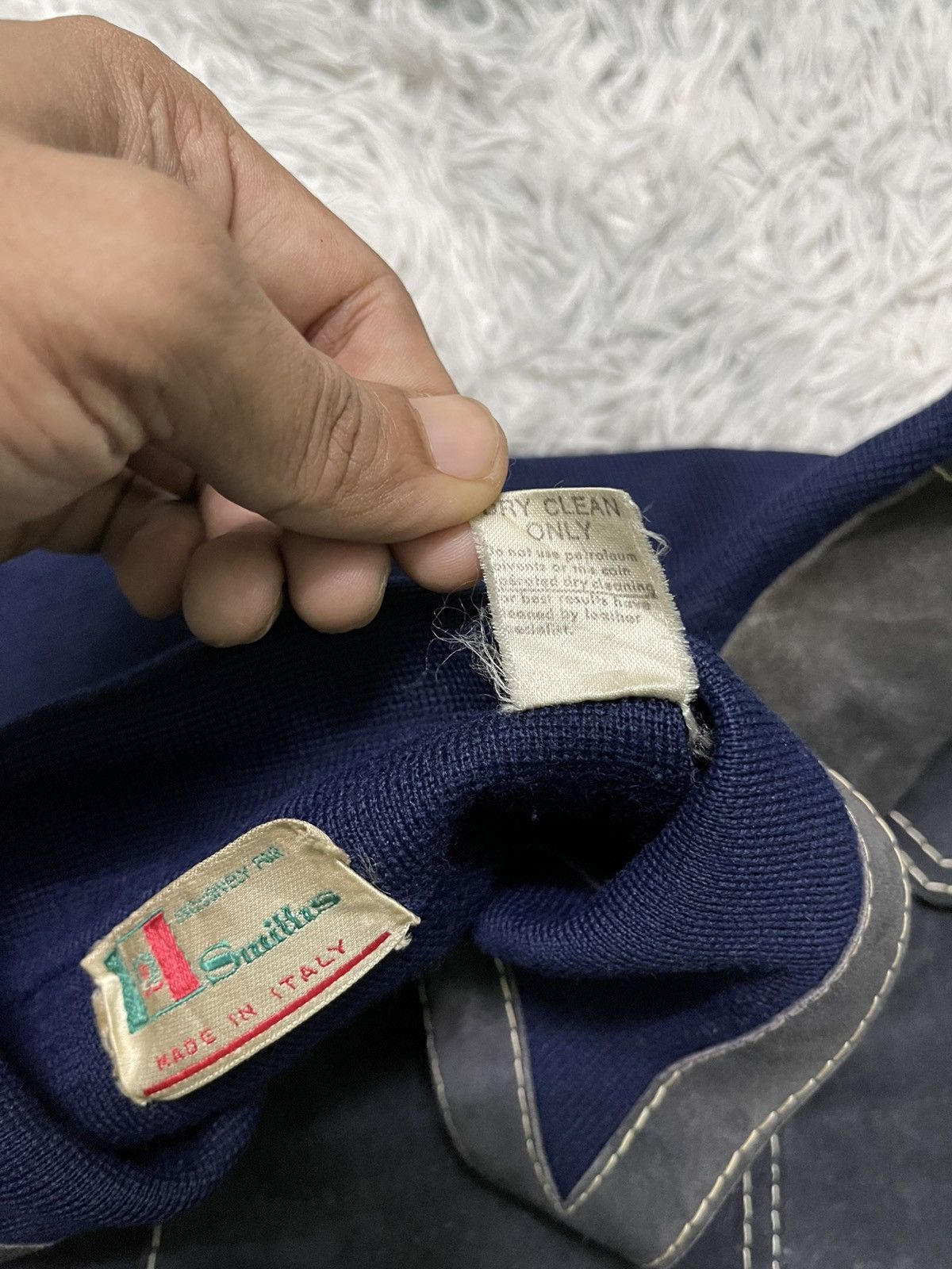 Vintage 70s SMITHS SUEDE LEATHER AND KNITWEAR RARE DESIGN Size US M / EU 48-50 / 2 - 9 Thumbnail