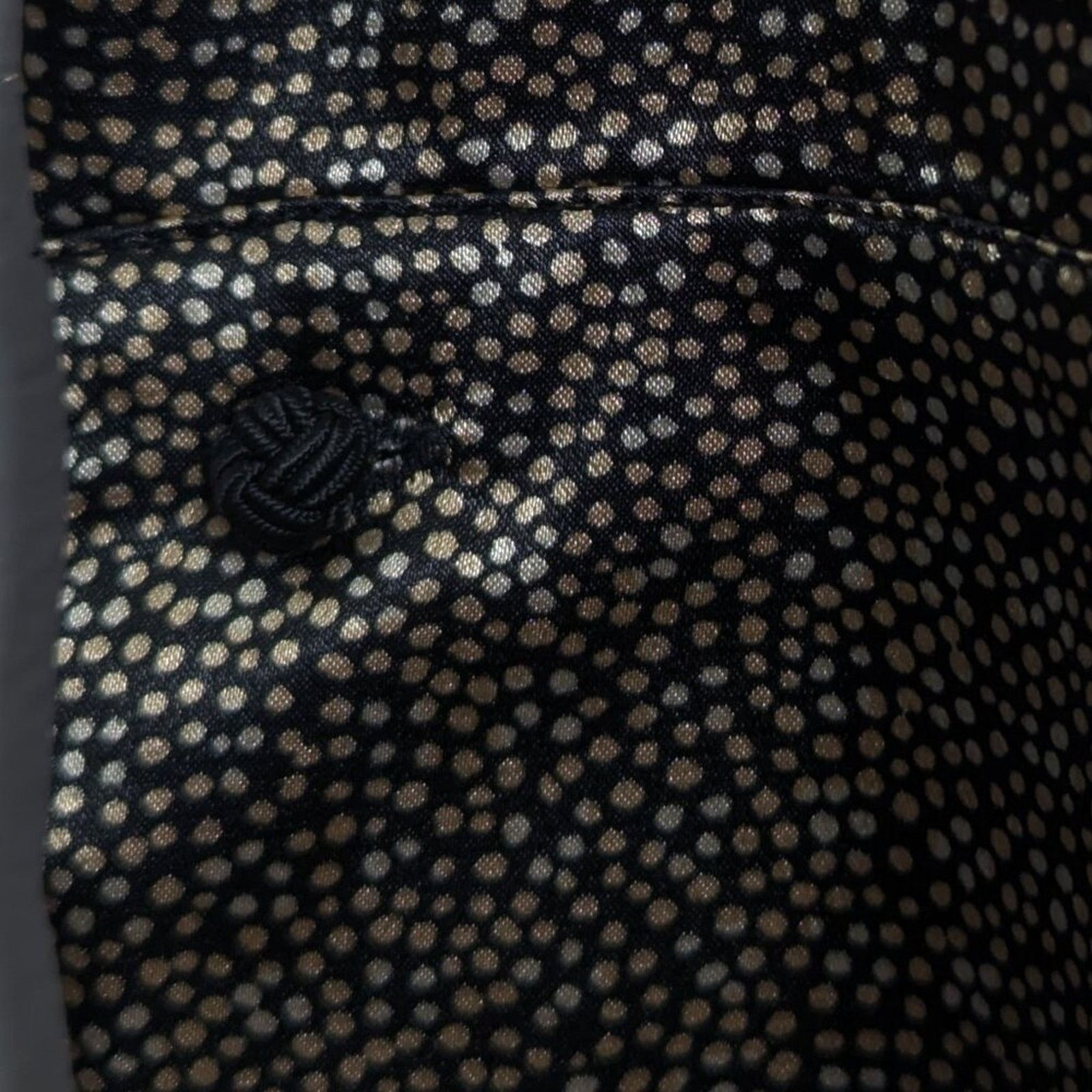 Vintage Vintage Black Tiny Polka Dot Pattern Satin Shirt Metallic 12 Size XL / US 12-14 / IT 48-50 - 7 Thumbnail