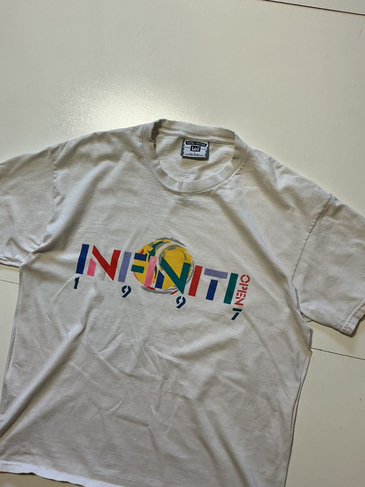 Vintage Vintage Lee Infiniti US Open 1997 Tennis Graphic T-Shirt Size US L / EU 52-54 / 3 - 4 Thumbnail