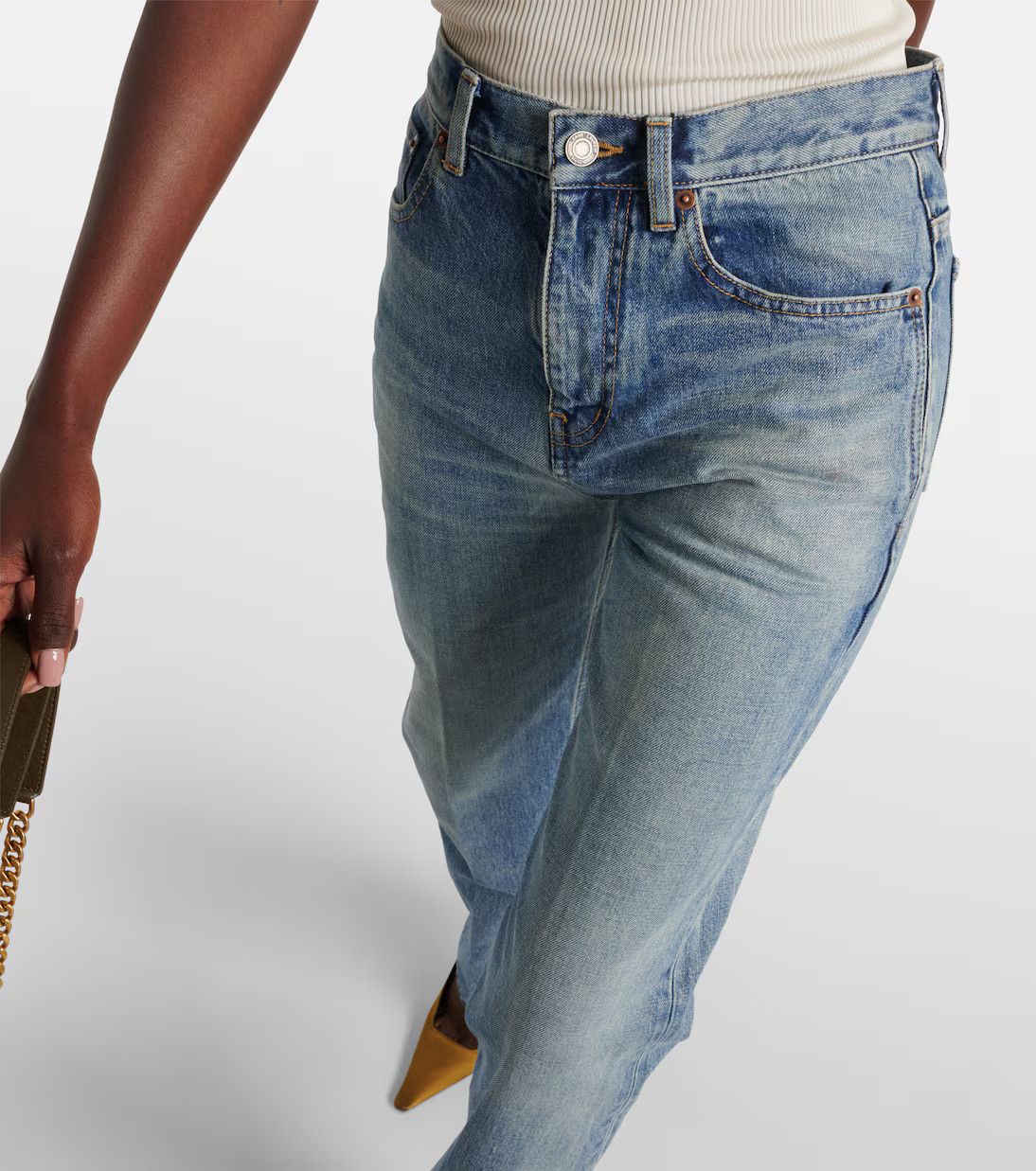 Saint Laurent Paris o1y0126 Denim Pant in Blue Size 29" - 4 Thumbnail