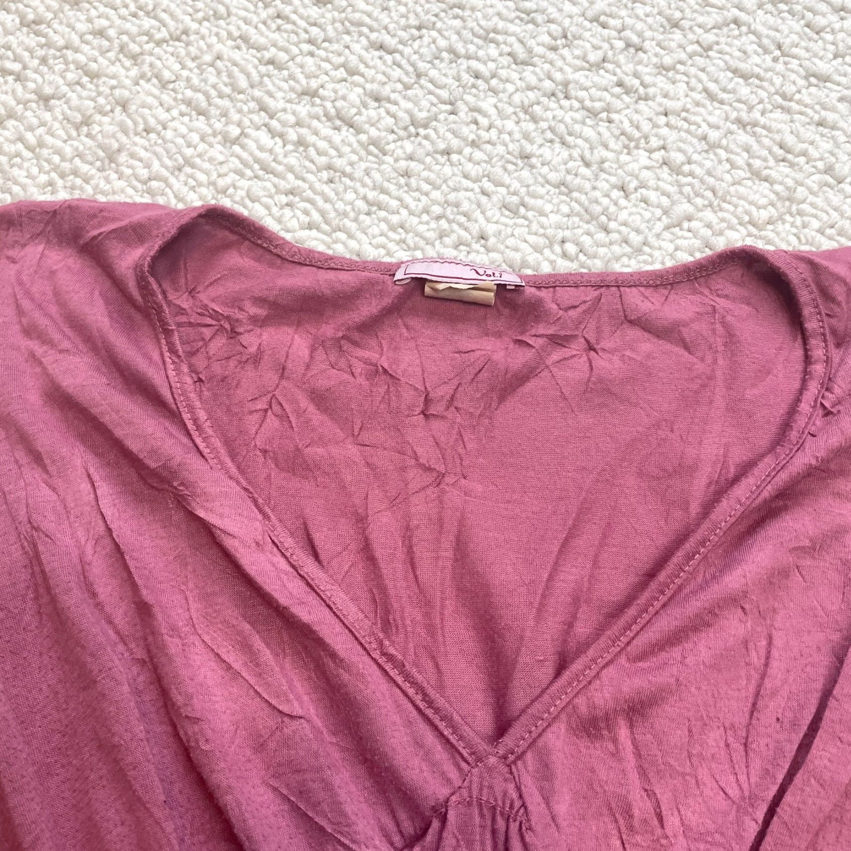 Vintage Vol. 1 Tank Top Shirt Womens L Pink V-Neck Sleeveless Stretch Polyester Knitted Knit Casual Basic 90s? Size L / US 10 / IT 46 - 3 Thumbnail