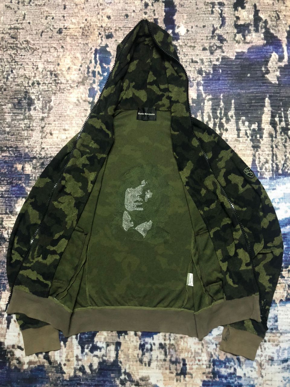 Japanese Brand Dartin Bonarpato Camouflage Hoodie Full Zip Velvet Size US M / EU 48-50 / 2 - 3 Thumbnail