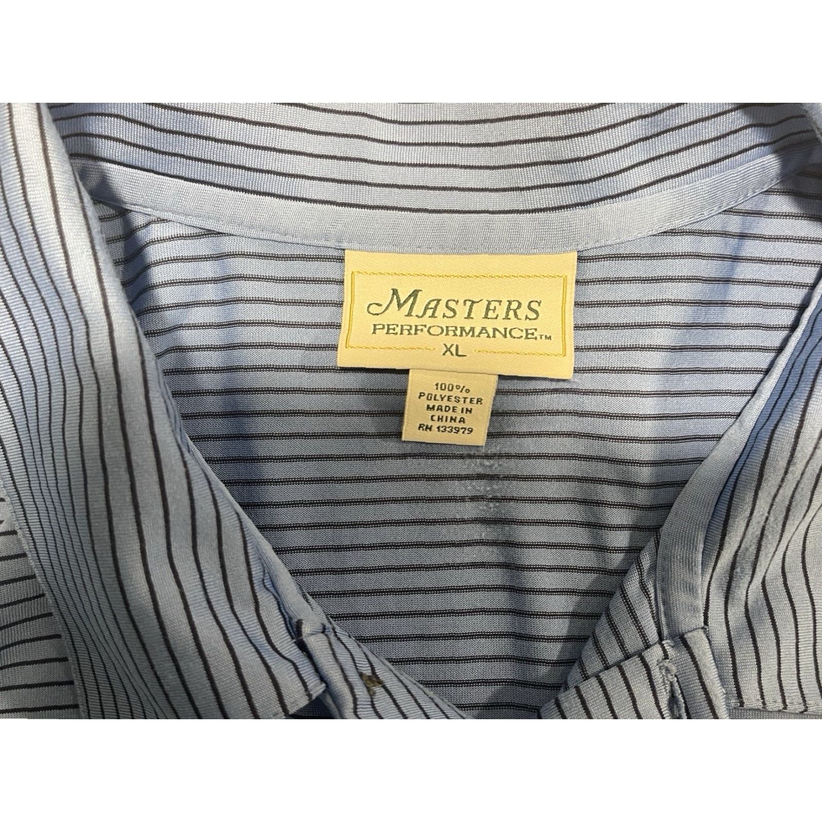 Vintage Masters Performance Polo Mens XL Blue Striped Golf Outdoor Athleisure Casual Shirt Size US XL / EU 56 / 4 - 4 Thumbnail