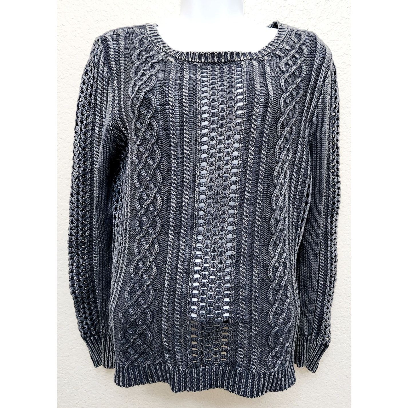 Volcom Volcom Gray Faded Cable Knit Long Sleeve Sweater XS Soft Size XS / US 0-2 / IT 36-38 - 1 Thumbnail