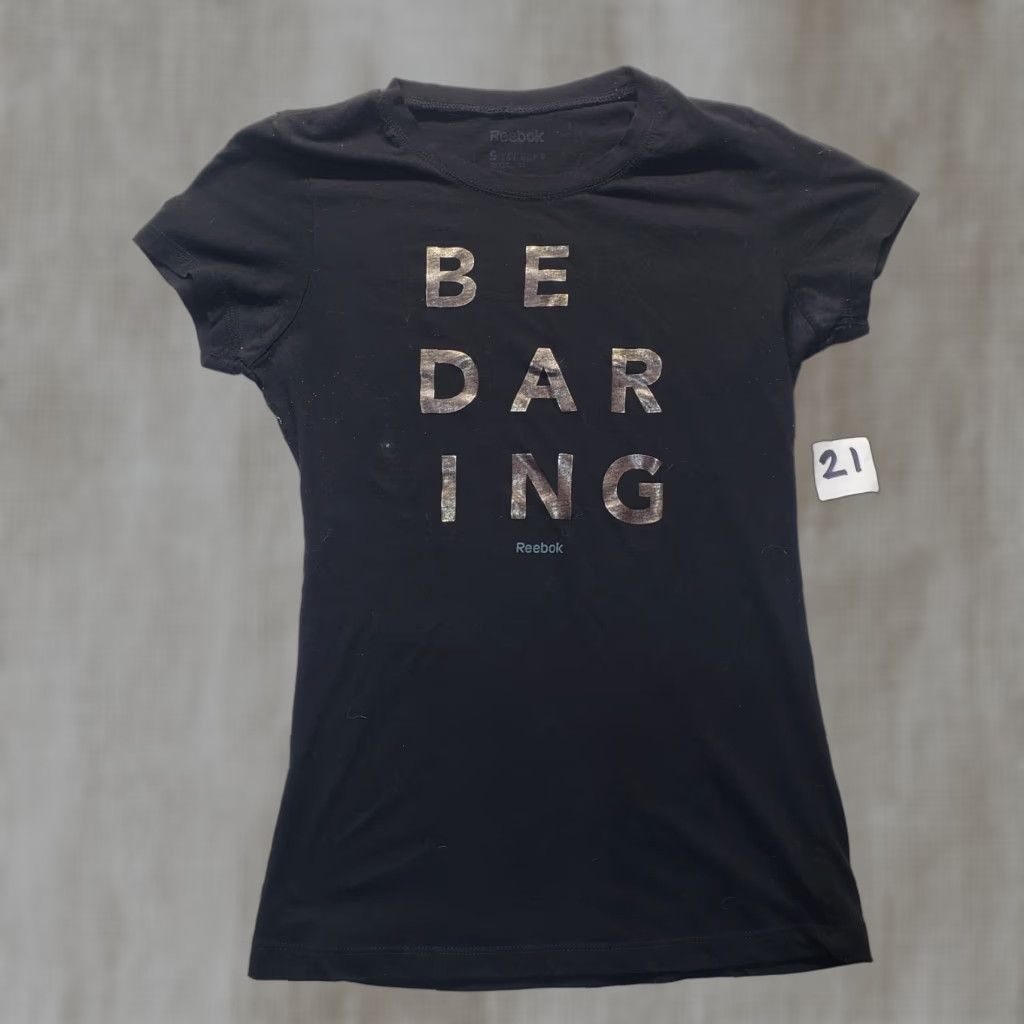 Reebok Reebok Shirt Women's Short Sleeve Be Daring Black Size S Small Adult Womens T-Shirt Crew Neck Athletic Size S / US 4 / IT 40 - 1 Thumbnail