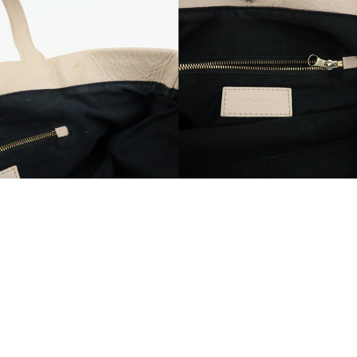 Chloe See by Chloe Leather Tote Beige Size ONE SIZE - 8 Thumbnail