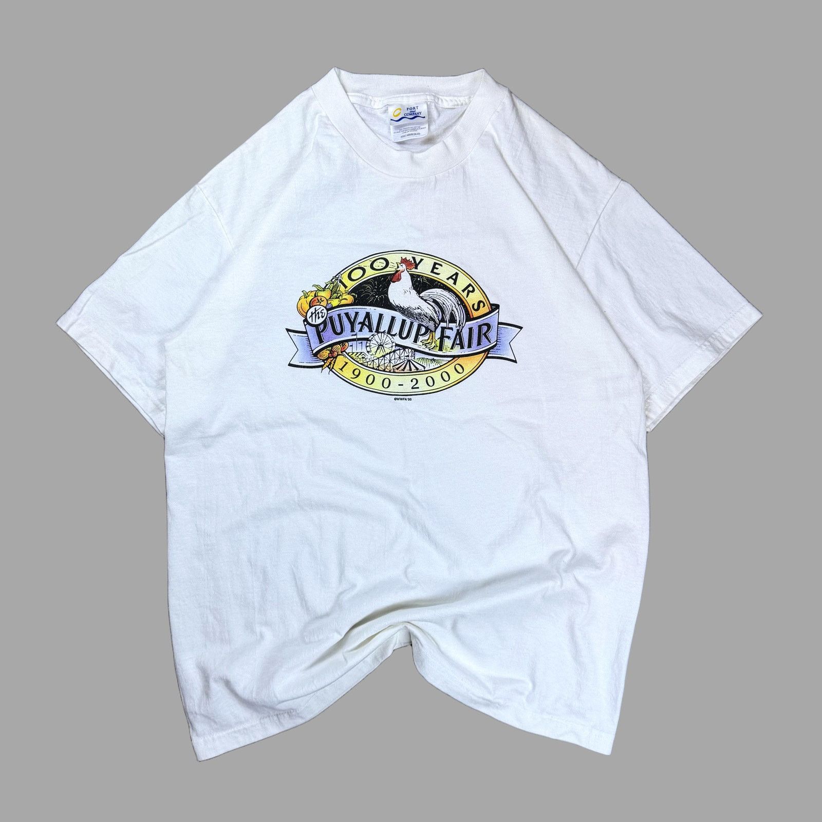 Port & Company Vintage 2000 Puyallup Fair 100 Years T-Shirt XL White Size US XL / EU 56 / 4 - 1 Thumbnail