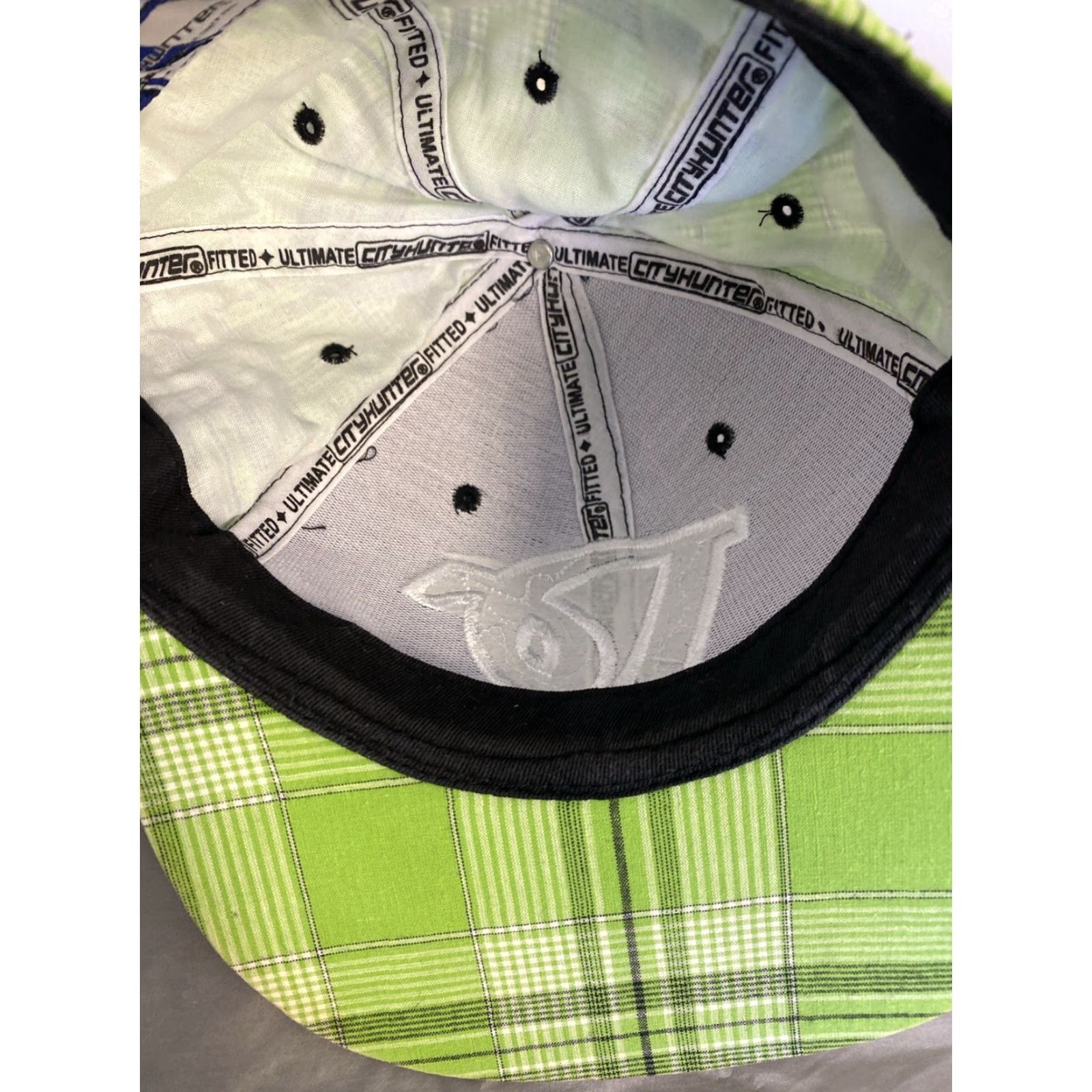 Hunter City Hunter Green Plaid Baseball Cap Adult Medium DC Ball Logo Casual Mens Size ONE SIZE - 5 Thumbnail