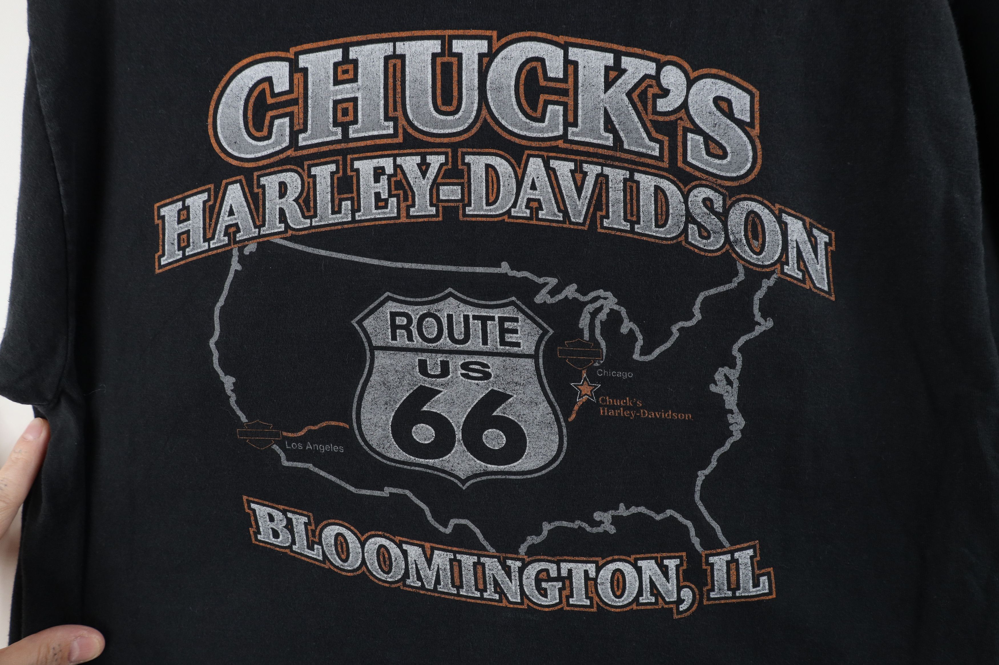 Harley Davidson × Vintage Vintage Y2K Harley Davidson Big Logo Drip T-Shirt Black Size US M / EU 48-50 / 2 - 10 Thumbnail