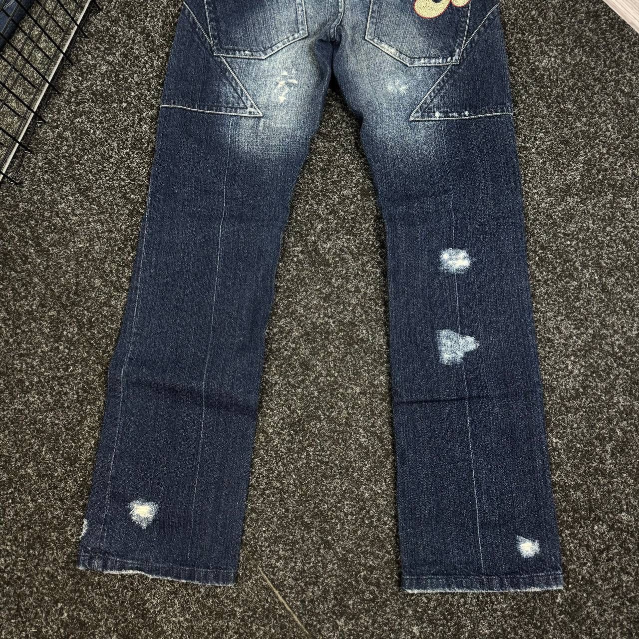 Pepe Jeans Vintage Low Rise avant Garde flared butcut denim pants navy Size US 34 / EU 50 - 7 Thumbnail