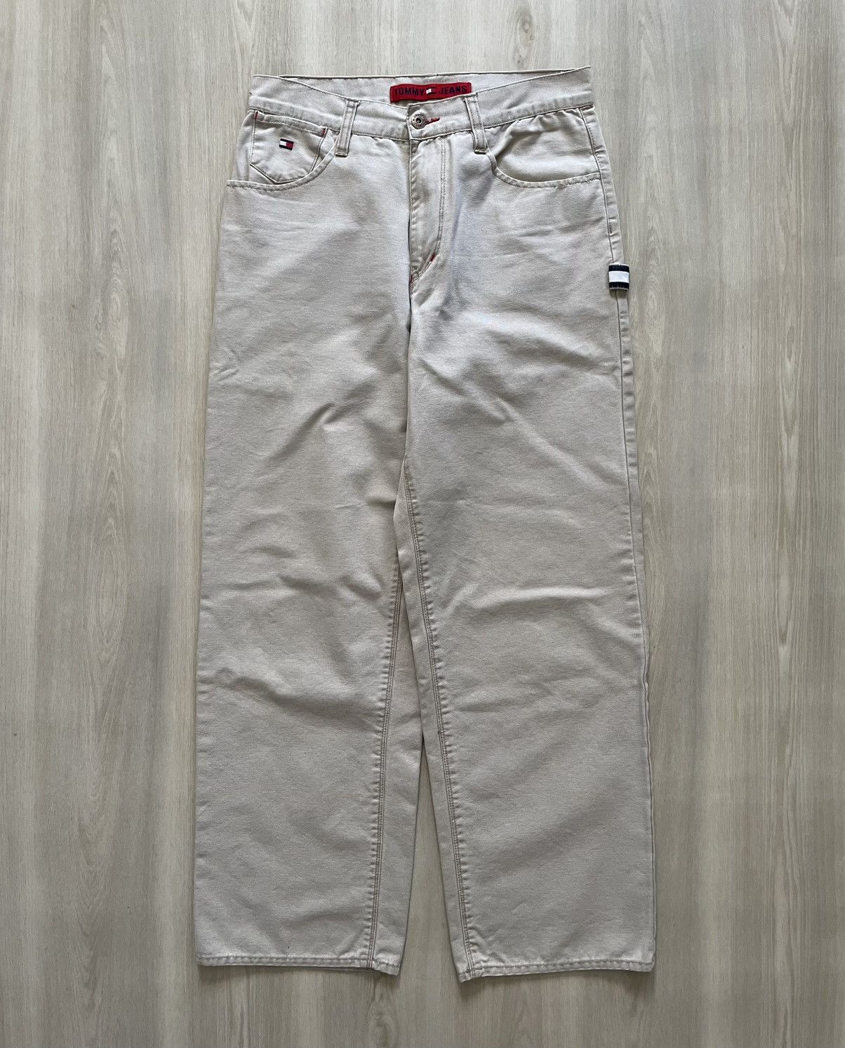 Tommy Hilfiger Vintage Tommy Hilfiger Carpenter Khaki Baggy Wide Leg Sz 30 Size US 30 / EU 46 - 4 Thumbnail