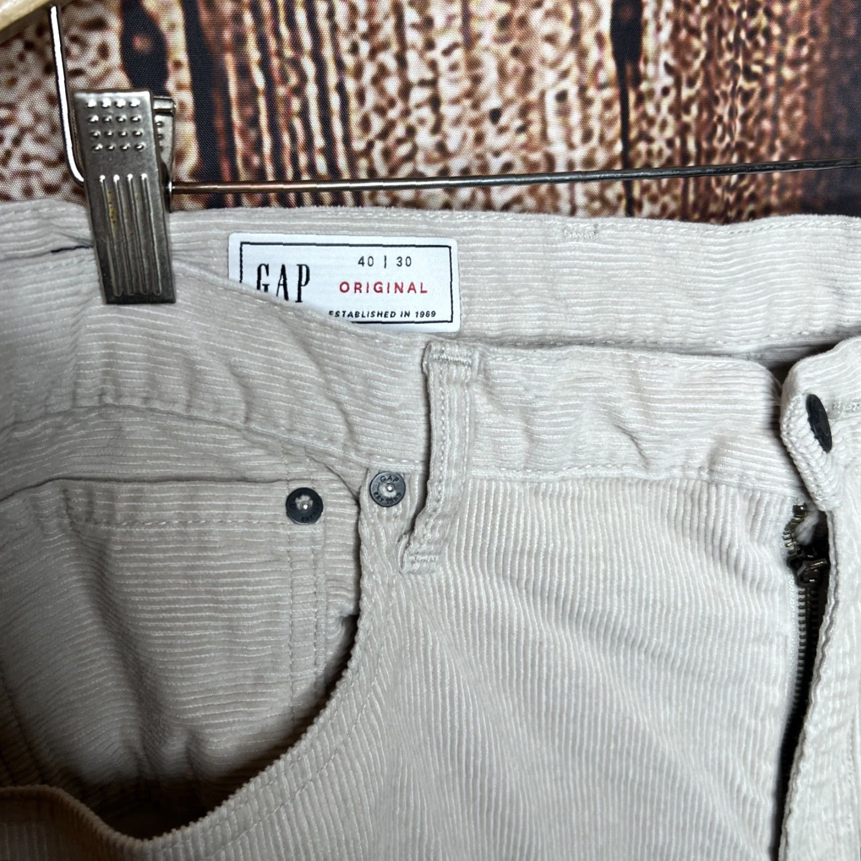 Dockers Mens Dockers Pants Corduroy 5-Pocket Straight Fit 40x30 Tan Beige Cotton Blend Stretch Casual Workwear Mens Size US 40 / EU 56 - 2 Thumbnail