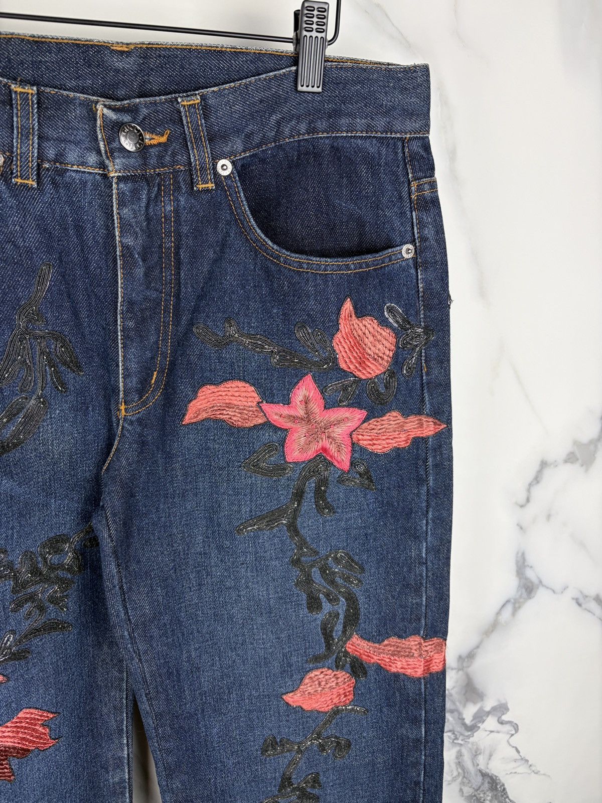 Gucci AW99 Gucci Tom Ford Runway Floral Embroidered Denim Jeans Size US 30 / EU 46 - 6 Thumbnail