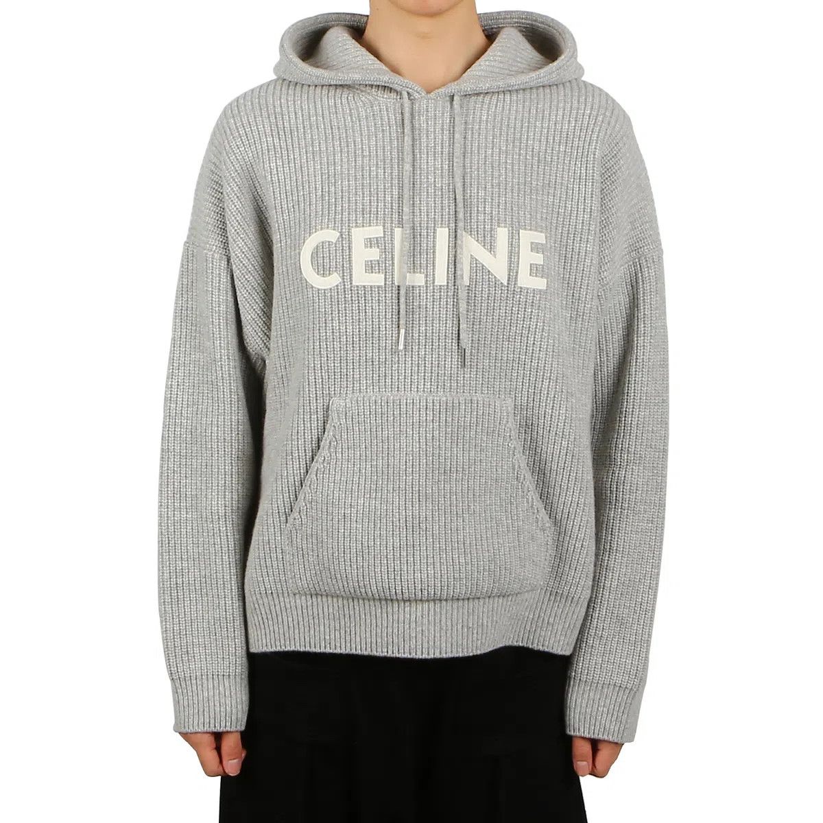 Celine Celine hooded sweater in ribbed wool | Grailed