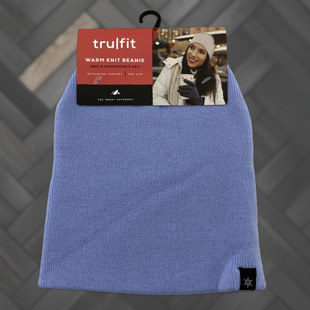 Vintage Trulfit Hat Beanie One Size Light Blue Knit Warm Soft Winter Womens Cozy Size ONE SIZE - 1 Thumbnail