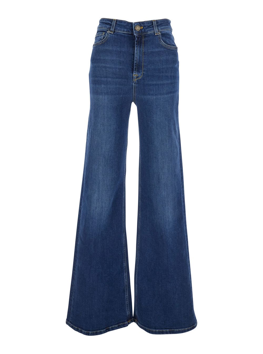 TWINSET Five-pocket design jeans with faded effect in blue denim for women Size 27" / US 4 / IT 40 - 1 Thumbnail