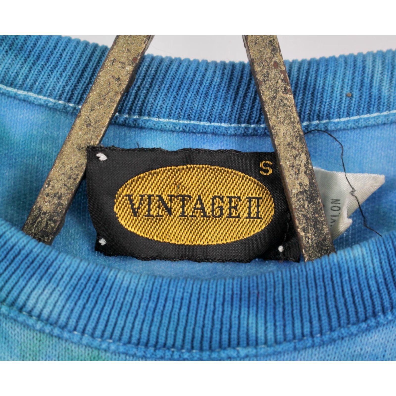 Vintage VINTAGE 60s Nylon Shirt Short Sleeve Hippy Blue Green Tie Dye Sz XS 1960s Men's (Regular) Shirt Size US S / EU 44-46 / 1 - 2 Thumbnail