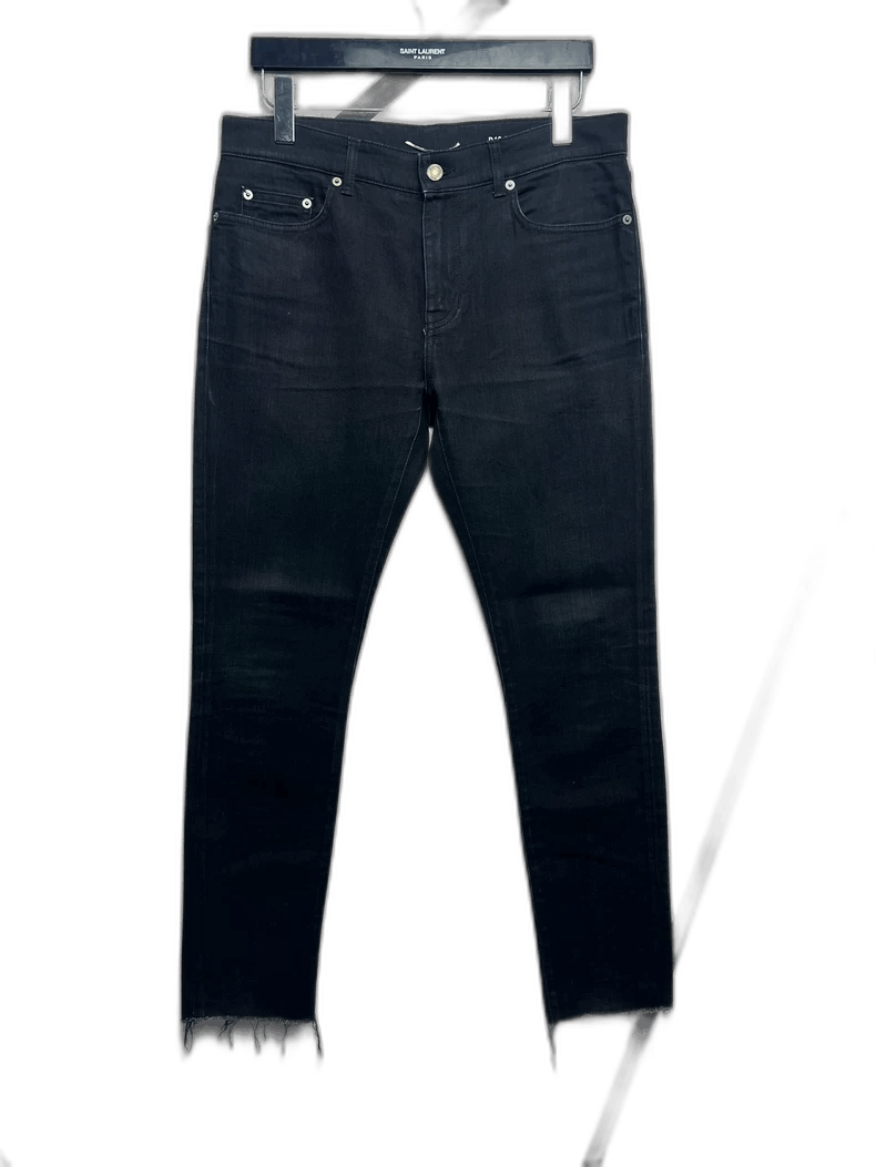Saint Laurent Paris Saint Laurent Black Denim Pants with Fringes-2507 Size US 32 / EU 48 - 6 Thumbnail