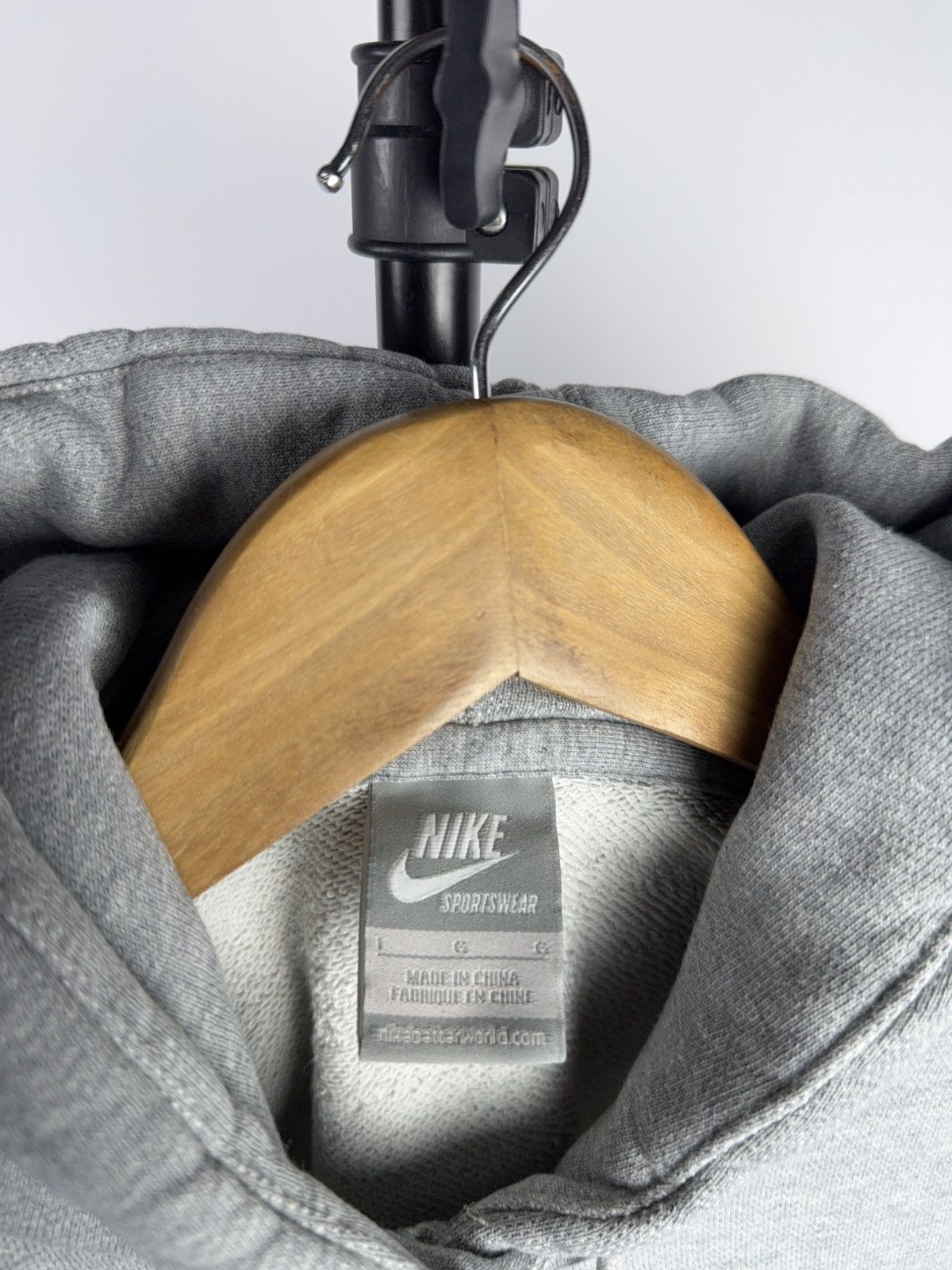 Nike 00s Retro Nike Purple Logo Y2K Sportswear Hoodie Grey Size L / US 10 / IT 46 - 12 Thumbnail