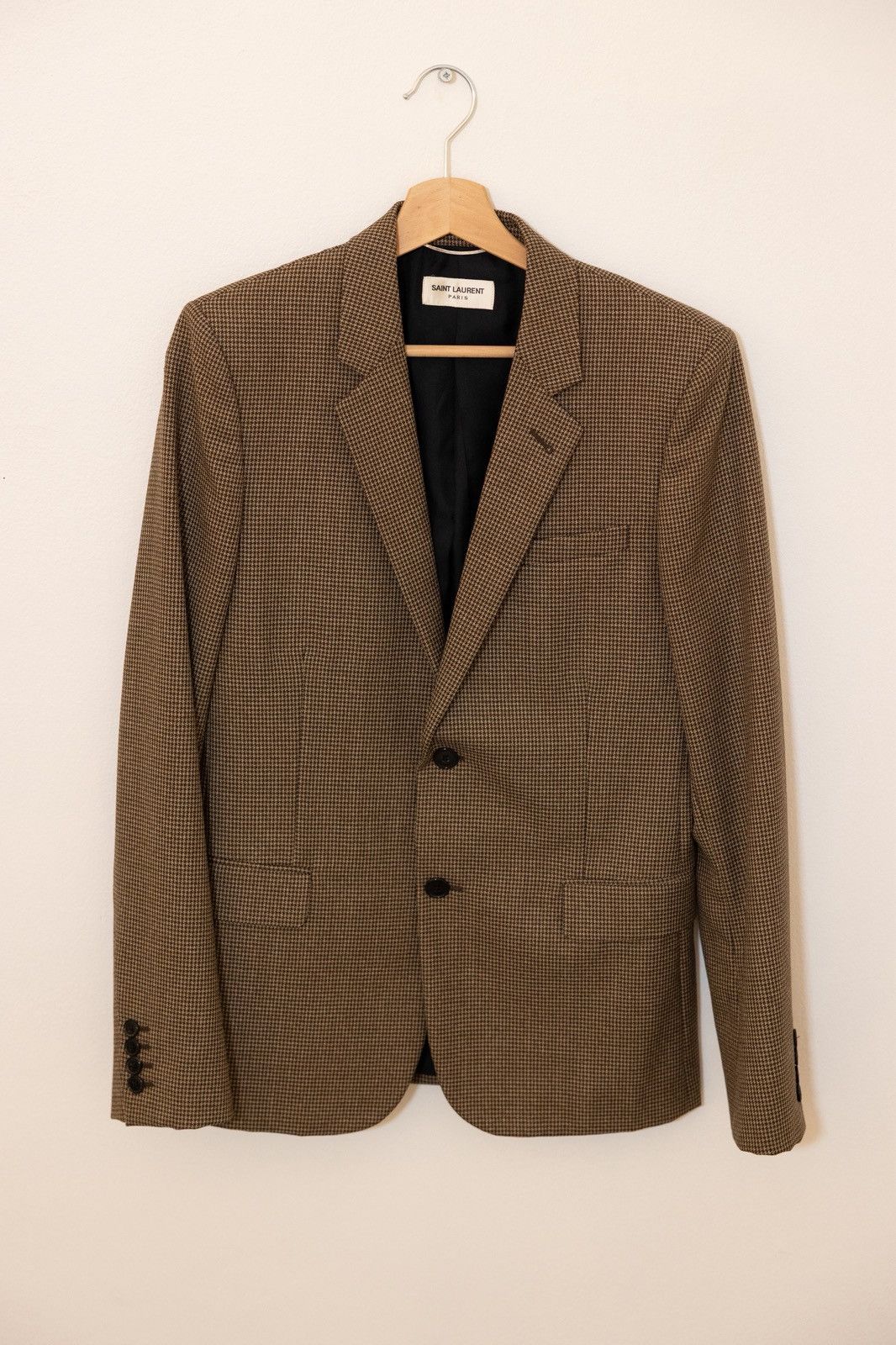 Saint Laurent Paris Saint Laurent by Hedi Slimane FW14 Houndstooth Blazer Size 44S - 1 Thumbnail