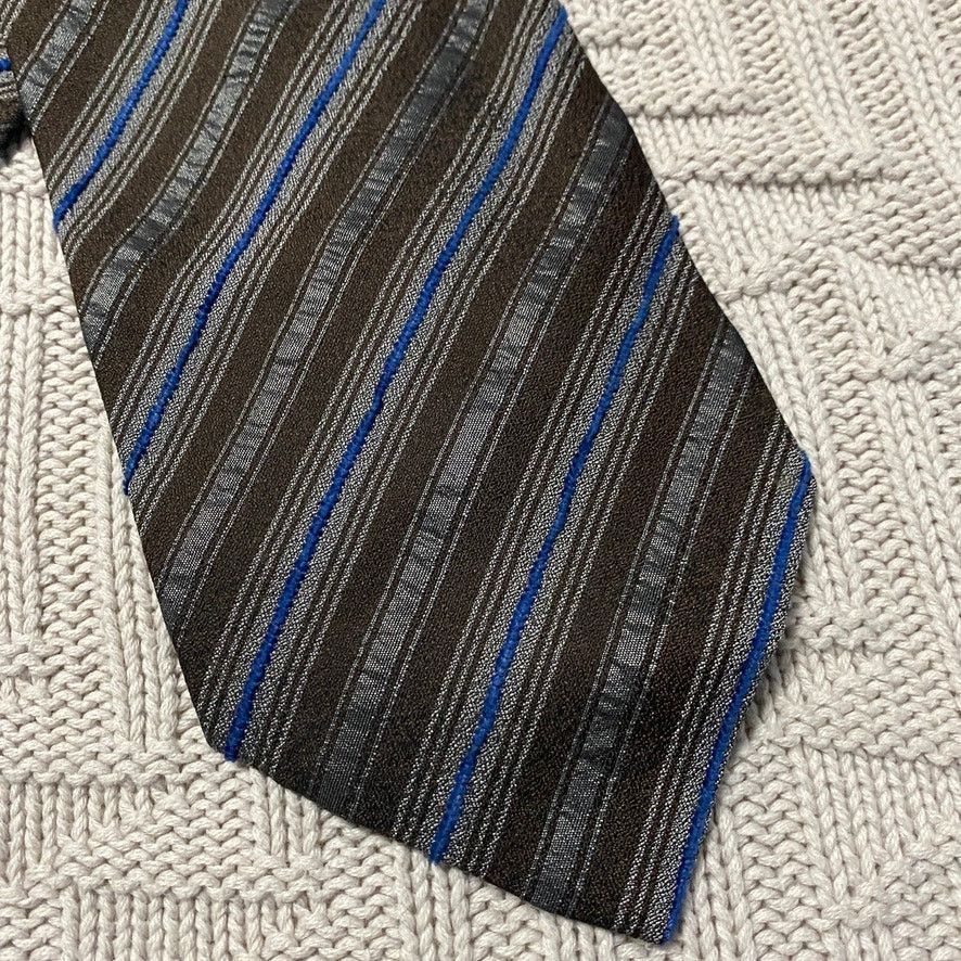 Hugo Boss Hugo Boss brown striped silk tie. Size ONE SIZE - 2 Thumbnail